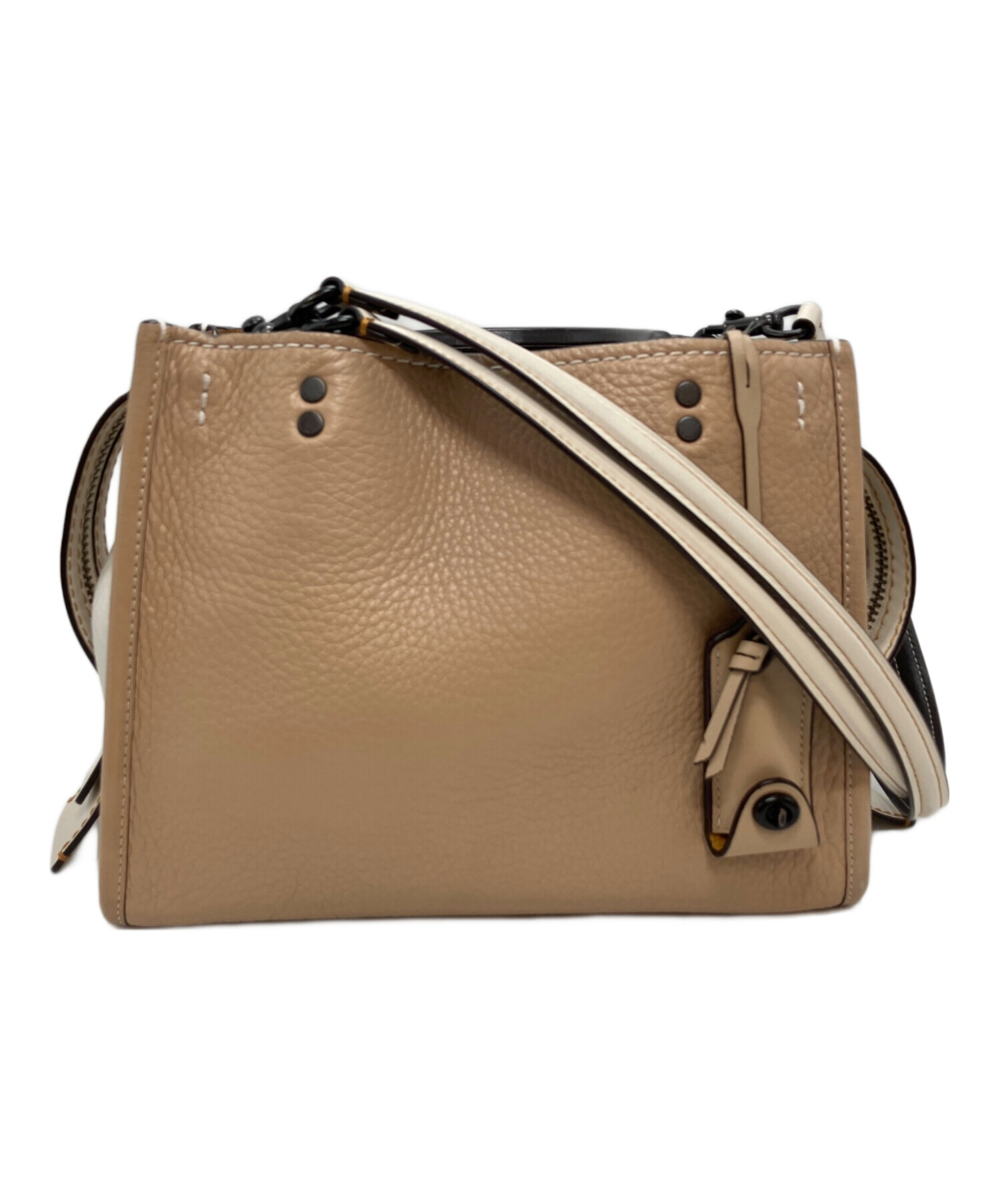 COACH 2WAY レザーバッグ　ブラウン 中古・古着通販】COACH (コーチ) 2WAYバッグ ブラウン｜ブランド・古着