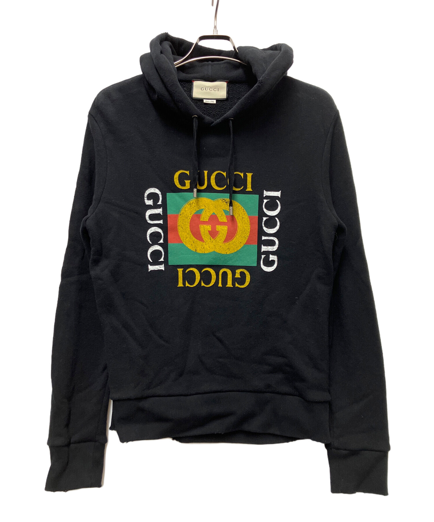 中古・古着通販】GUCCI (グッチ) プルオーバーパーカー ブラック