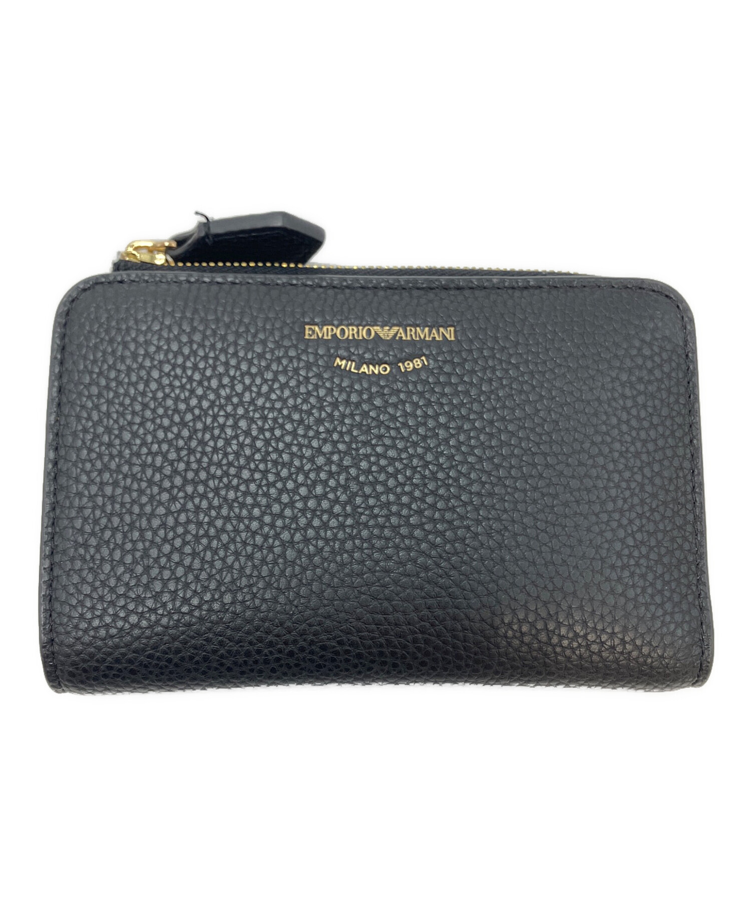 新品、未使用品！　Emporio Armani 二つ折り財布 ブラック　ラスト品 中古・古着通販】EMPORIO ARMANI (エンポリオ アルマーニ) 2つ折り財布