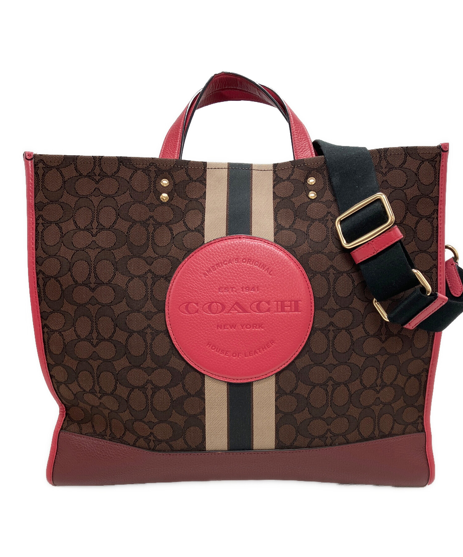 【美品】 COACH コーチ デンプシー40 ショルダーバッグ 2way 中古・古着通販】COACH (コーチ) デンプシー40バッグ ピンク×ブラウン