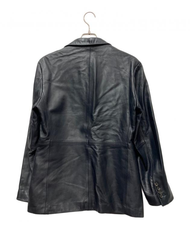MEN'S BIGI メンズビギ ネイビー レザージャケット 中古・古着通販】MEN'S BIGI (メンズビギ) レザージャケット ネイビー