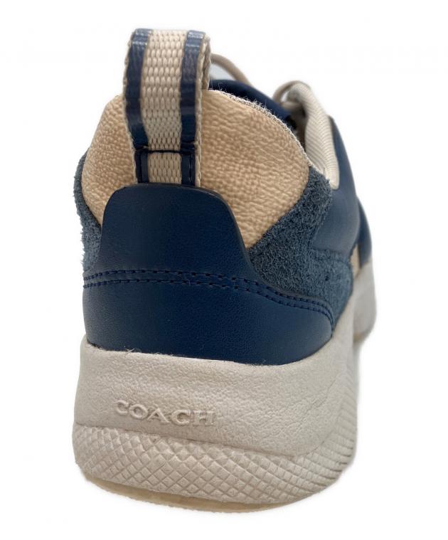 COACH ブルー ホワイト スニーカー 中古・古着通販】COACH (コーチ) ストライダースニーカーシグネチャー