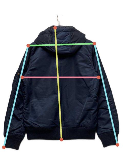 中古・古着通販】ALPHA (アルファ) HOODED RIB JACKET ネイビー サイズ
