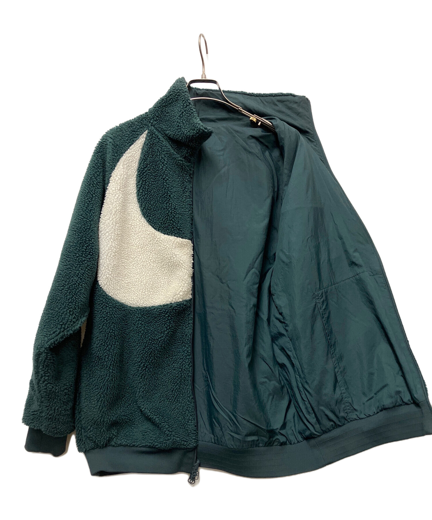 中古・古着通販】NIKE (ナイキ) シェルパジャケット グリーン×ホワイト 