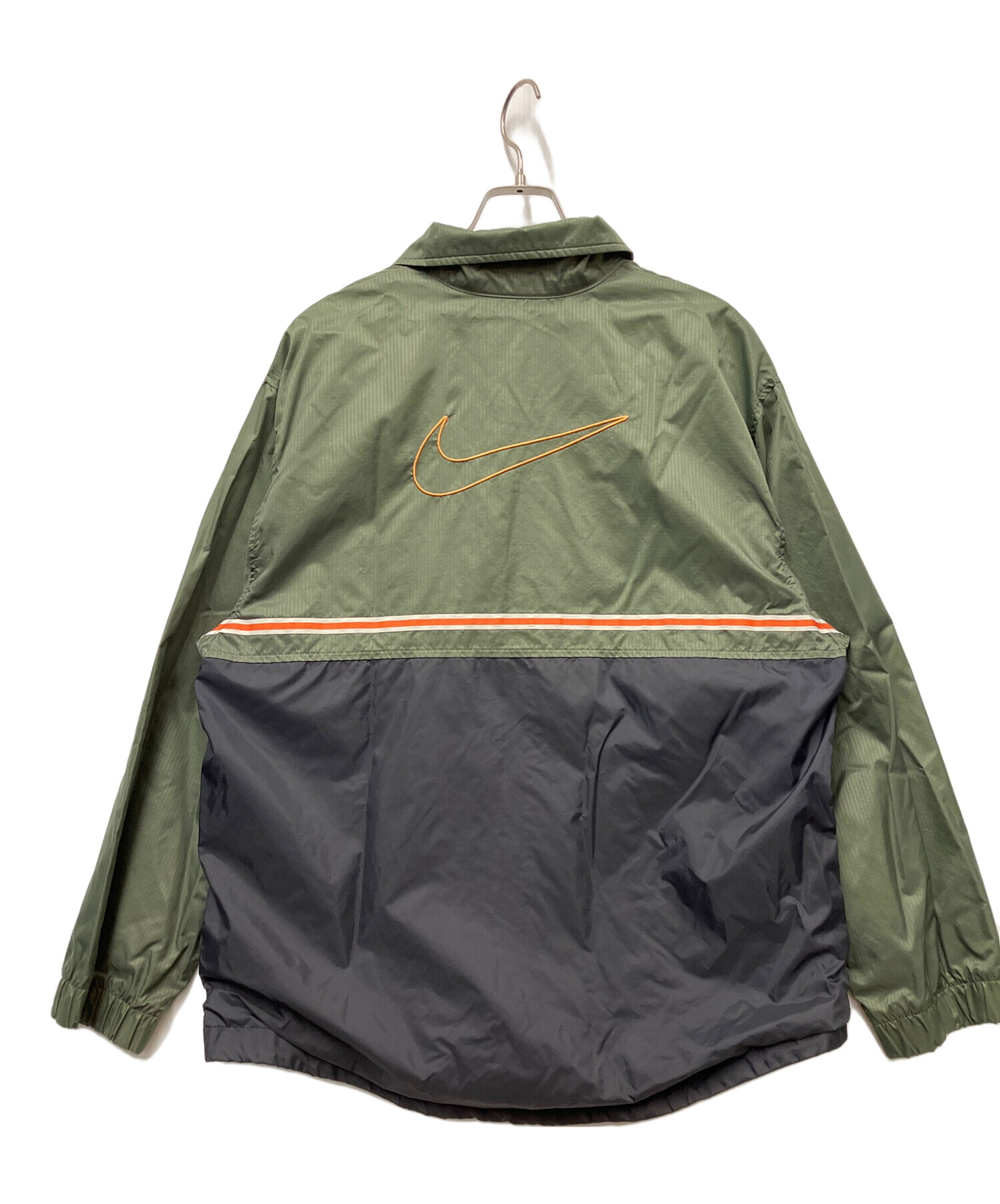 中古・古着通販】NIKE (ナイキ) ナイロンジャケット カーキ×ブラック