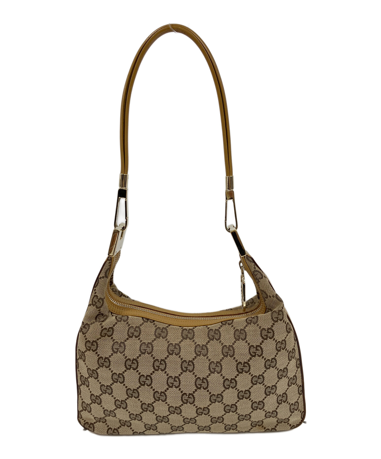 GUCCI グッチ キャンバス エナメル 牛革 ストライプ ハンドバッグ 