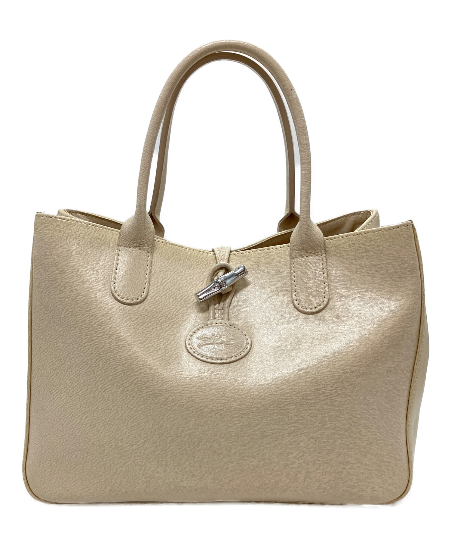 中古・古着通販】LONGCHAMP (ロンシャン) ハンドバッグ アイボリー