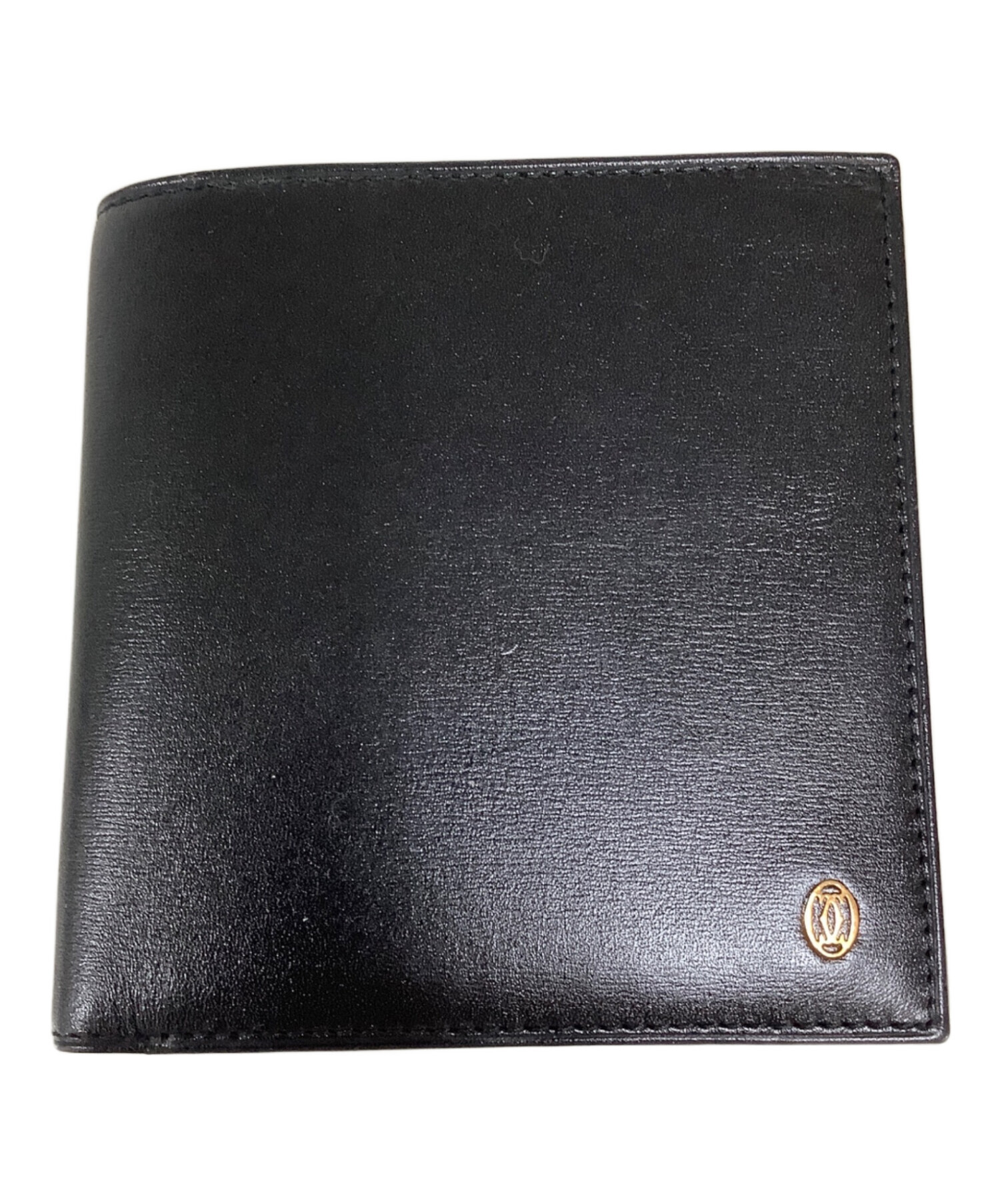 中古・古着通販】Cartier (カルティエ) 2つ折り財布 ブラック 中古・古着通販】Cartier (カルティエ) 2つ折り財布 ブラック