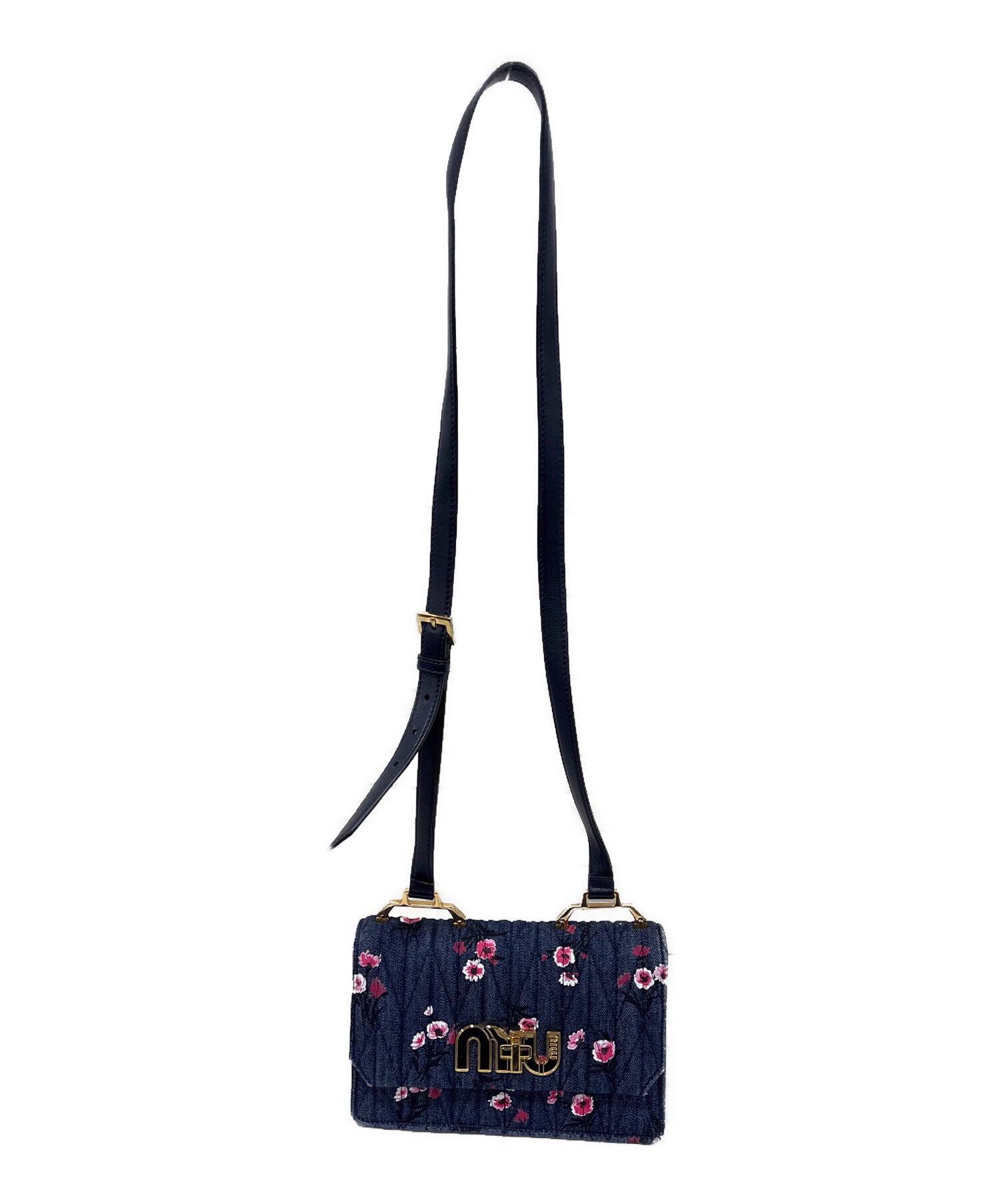 中古・古着通販】MIU MIU (ミュウミュウ) フラワーデニムショルダー