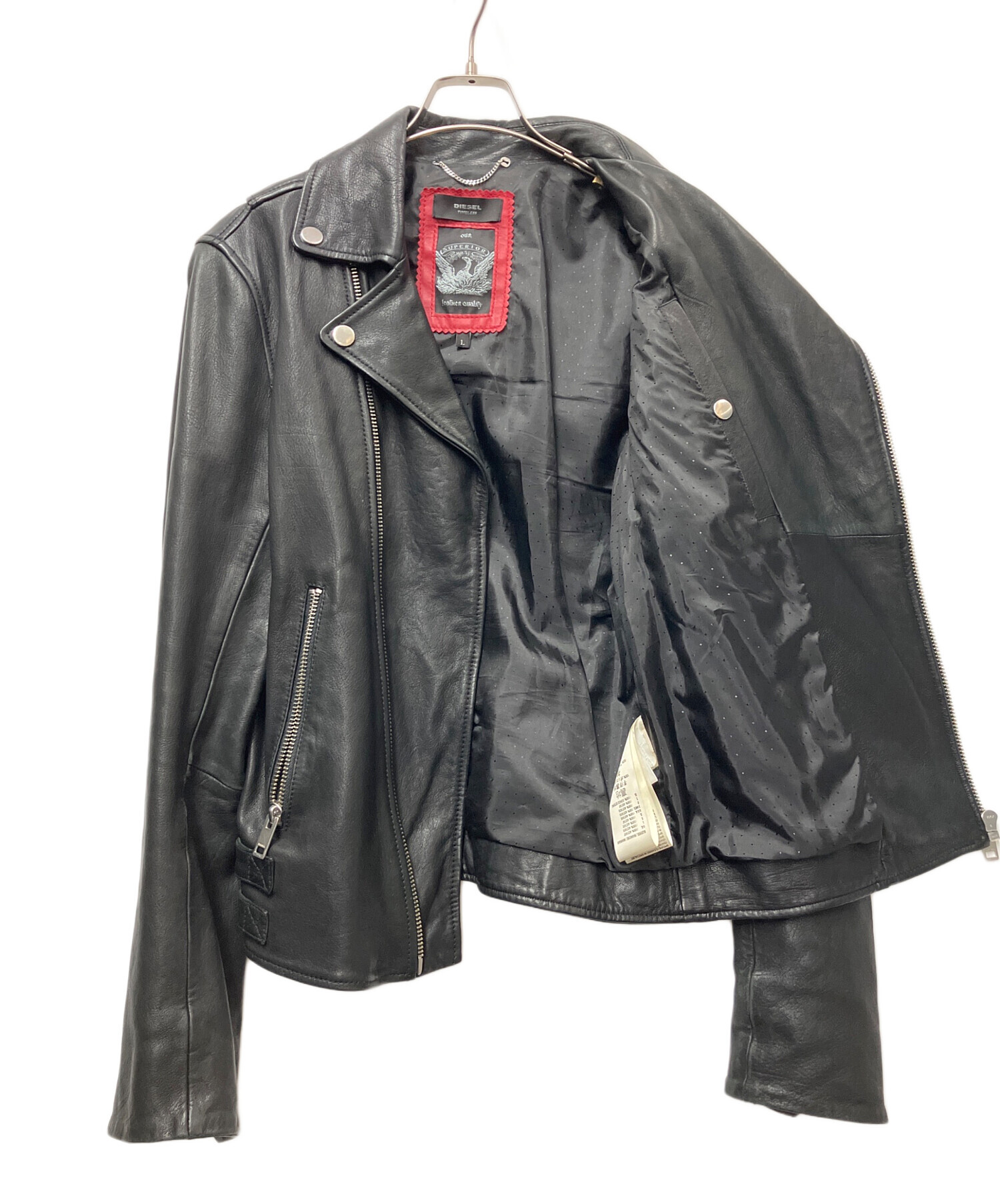 中古・古着通販】DIESEL (ディーゼル) ダブルライダースジャケット