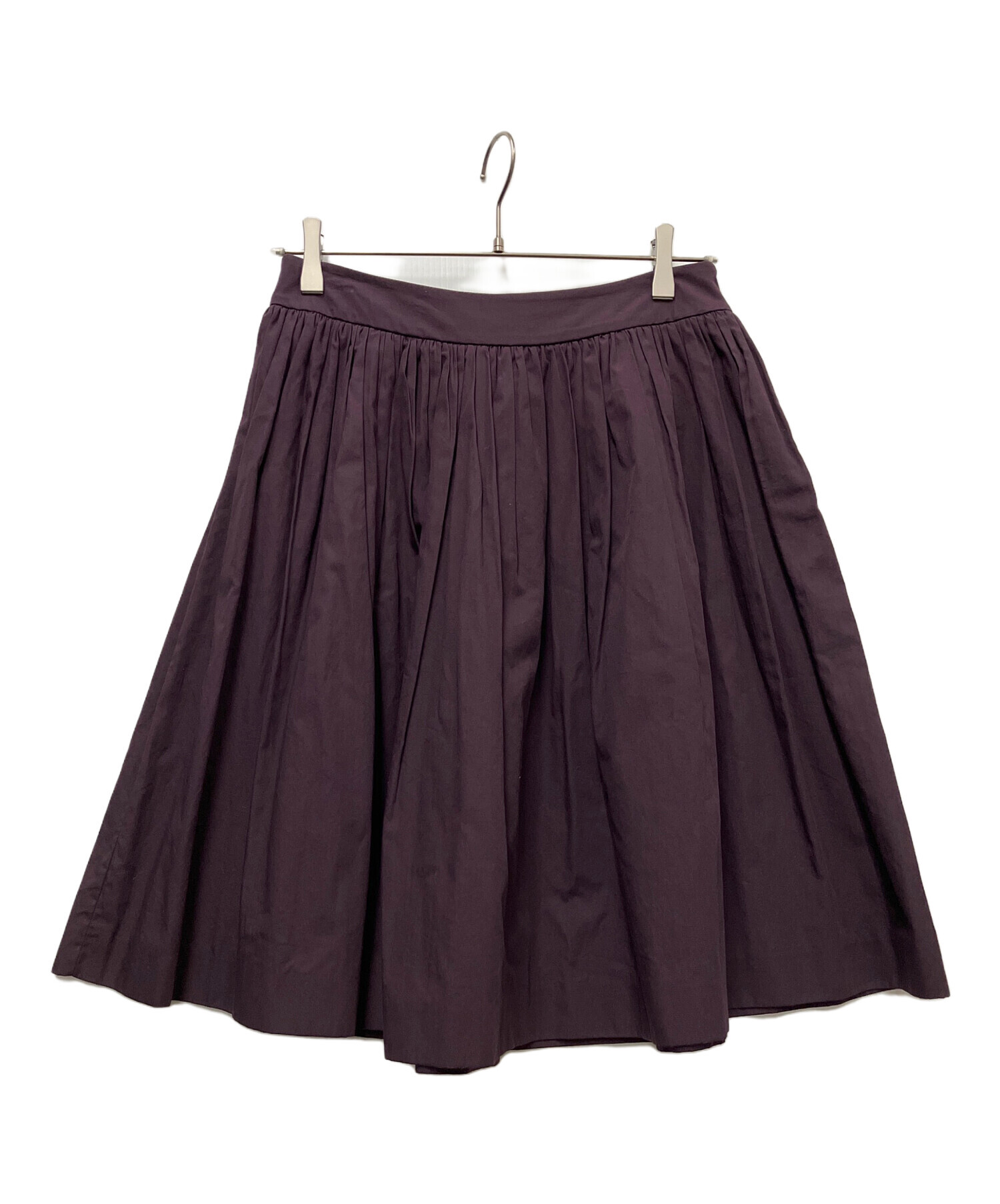 PRADA フレアスカート 40ベージュ・紫・茶色 中古・古着通販】PRADA (プラダ) フレアスカート パープル サイズ:40