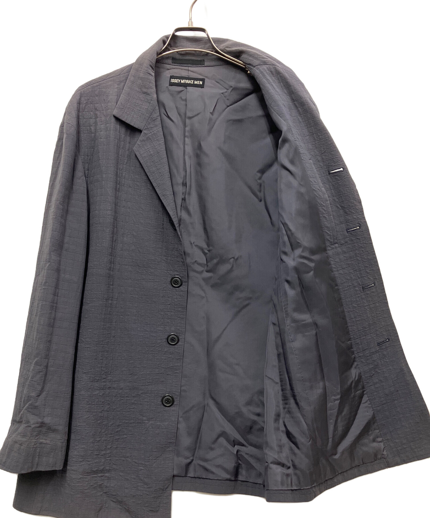 ISSEY MIYAKE イッセイミヤケ ブラウス 2(M位) 黒xグレー系 【古着】【中古】 ISSEY MIYAKE（イッセイミヤケ）ブラウス 黒 サイズ:2(M位) レディース