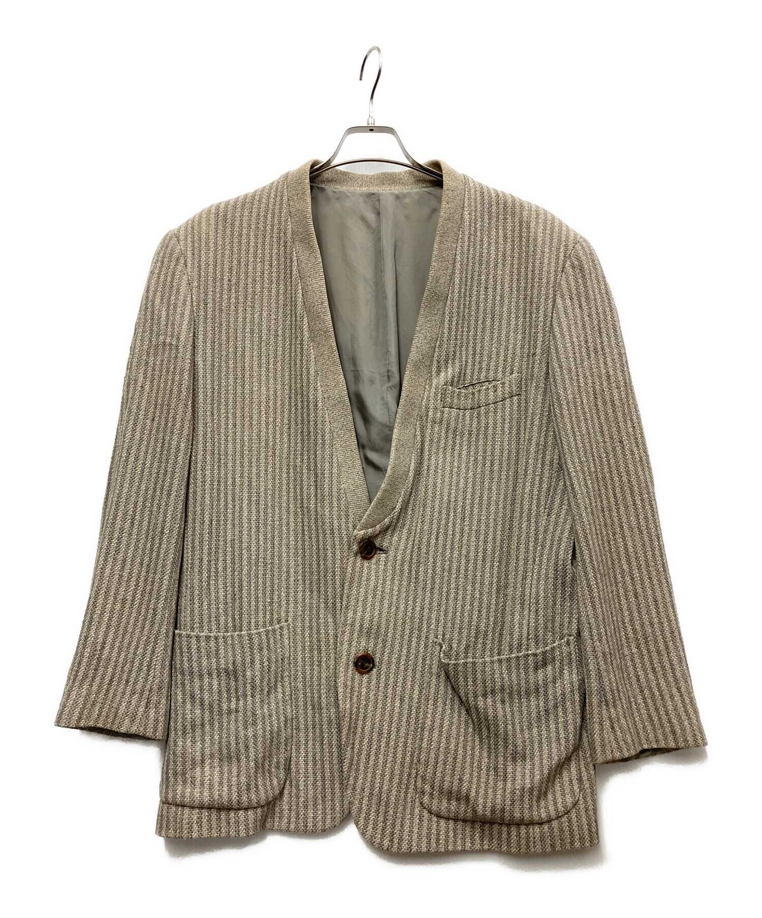 中古・古着通販】ISSEY MIYAKE (イッセイミヤケ) ノーカラーストライプ
