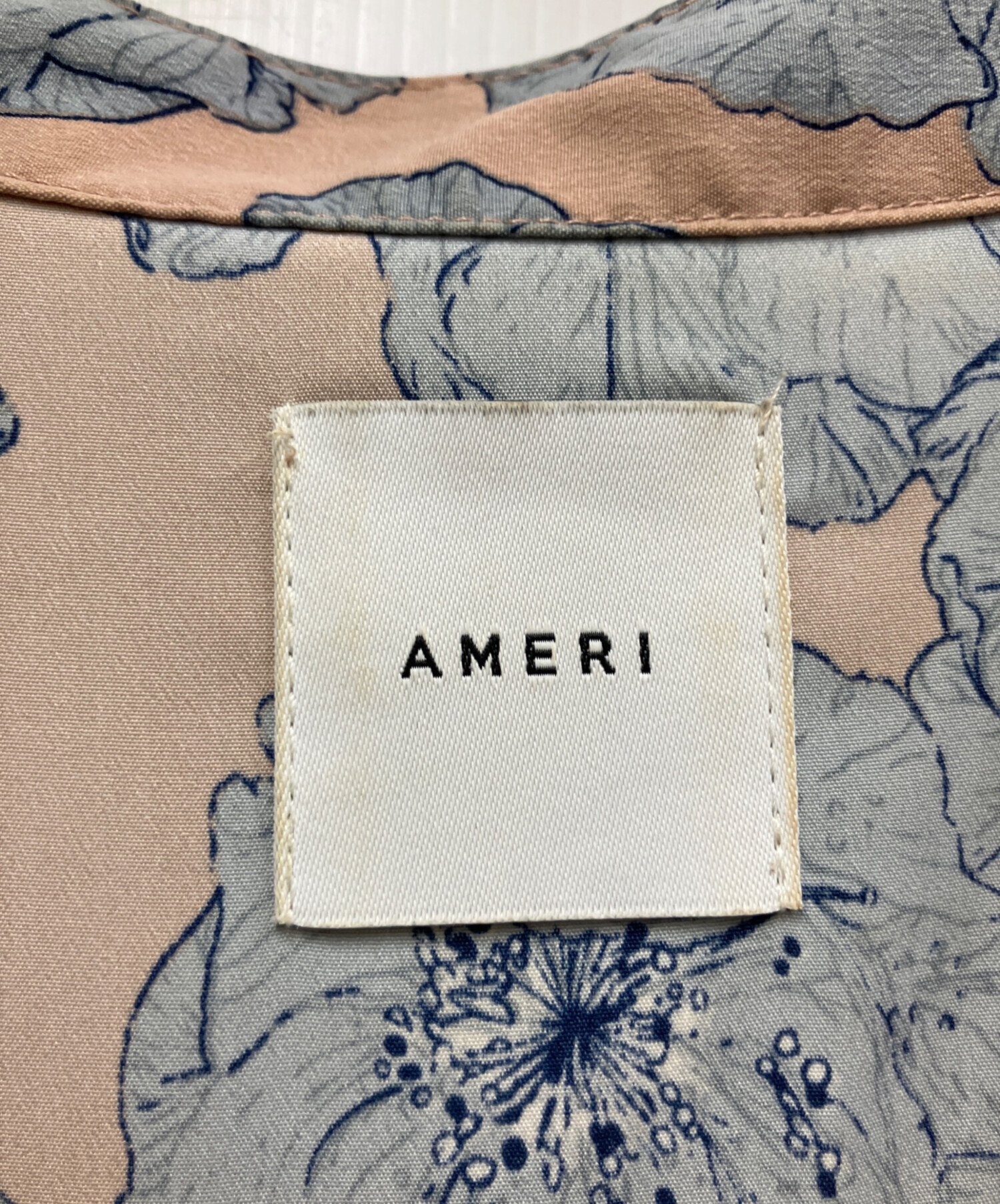 中古・古着通販】Ameri (アメリ) 長袖ワンピース ピンク×グレー サイズ