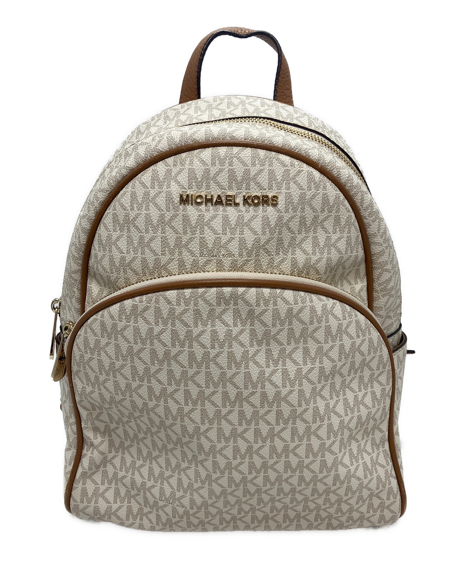 KORS バックパック アイボリー/ブラウン 中古・古着通販】MICHAEL KORS (マイケルコース) リュック アイボリー
