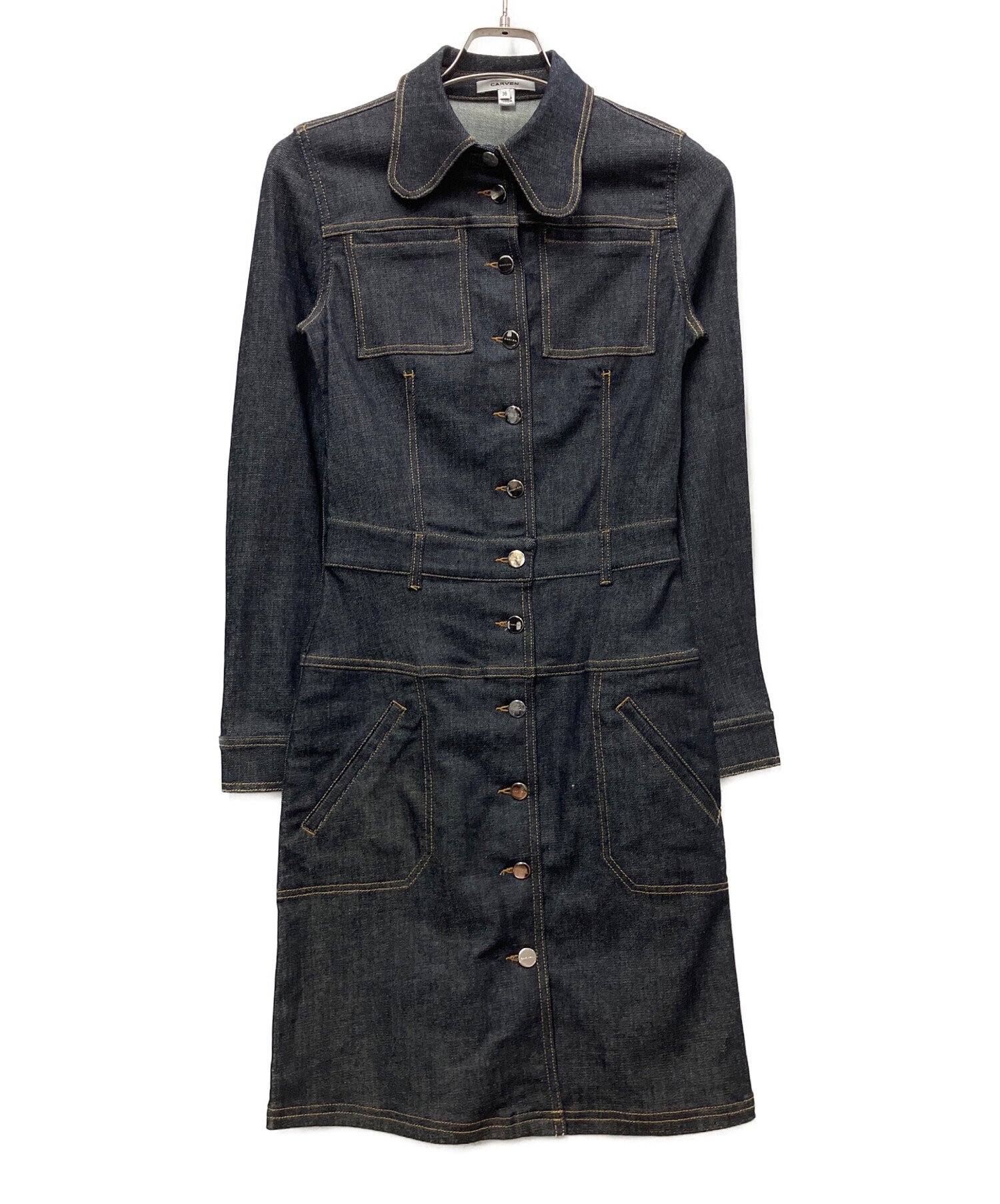 ★新品未使用★ タグ値札付き★ 定価82500円　カルヴェン　ワンピース 中古・古着通販】CARVEN (カルヴェン) 長袖ワンピース インディゴ