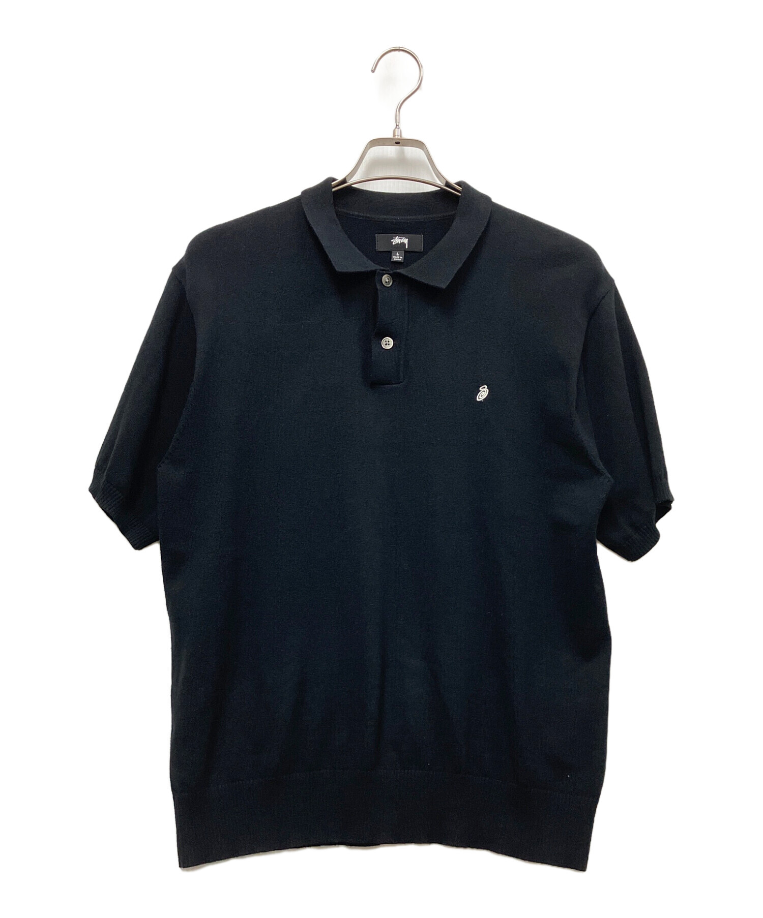STUSSY ポロシャツ ブラック ゲームシャツ 希少 中古・古着通販】stussy (ステューシー) 半袖ポロシャツ ブラック