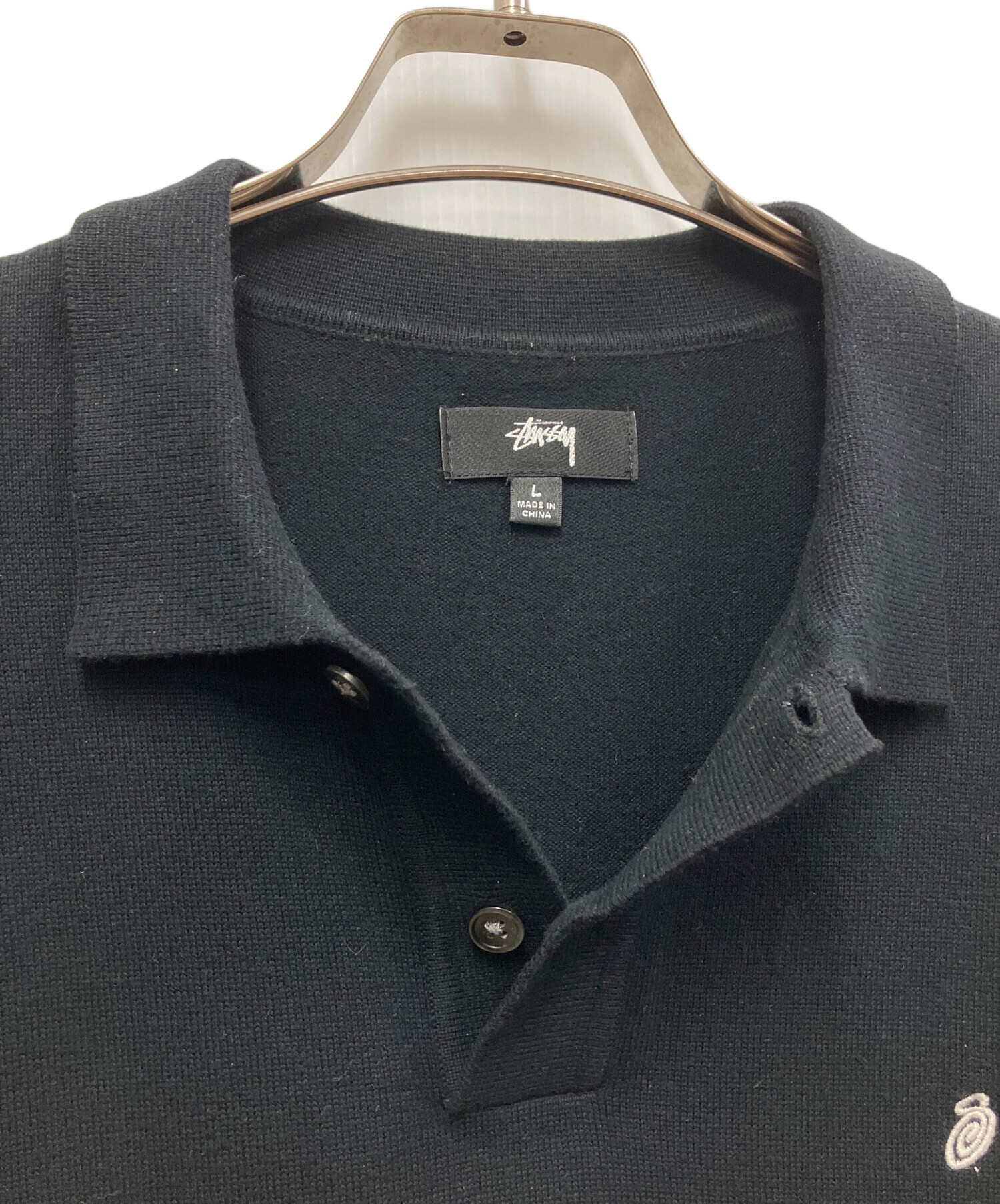 中古・古着通販】stussy (ステューシー) 半袖ポロシャツ ブラック