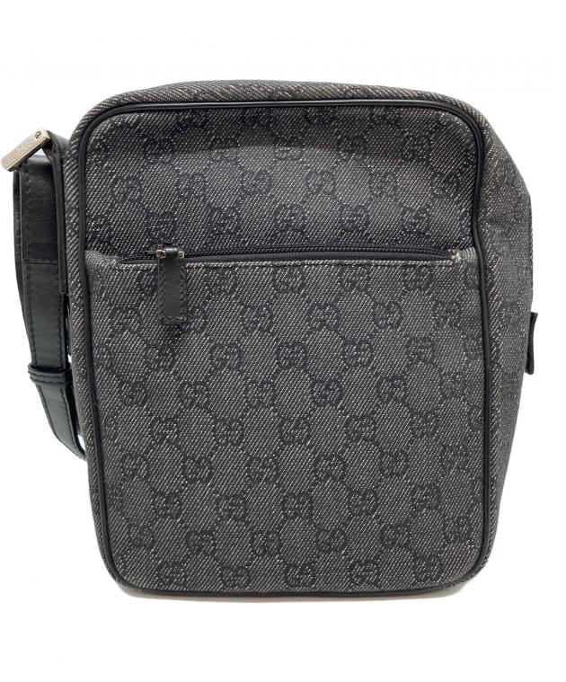 GUCCI GGキャンバス ショルダーバッグ ブラック 中古・古着通販】GUCCI (グッチ) GGキャンバスショルダーバッグ