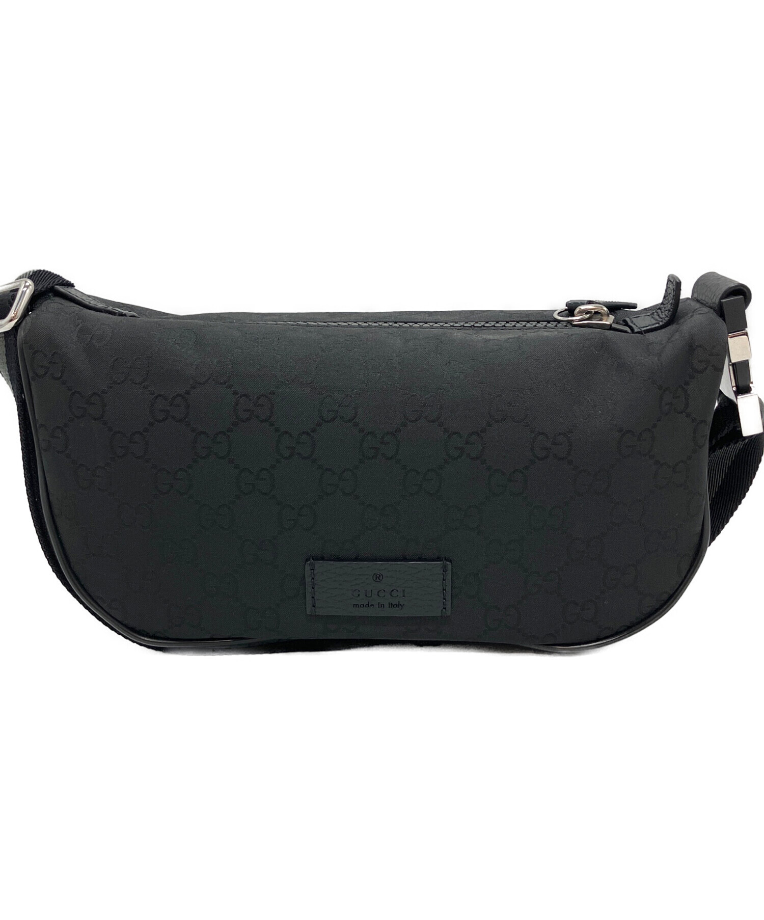 中古・古着通販】GUCCI (グッチ) GGナイロンボディーバッグ ブラック