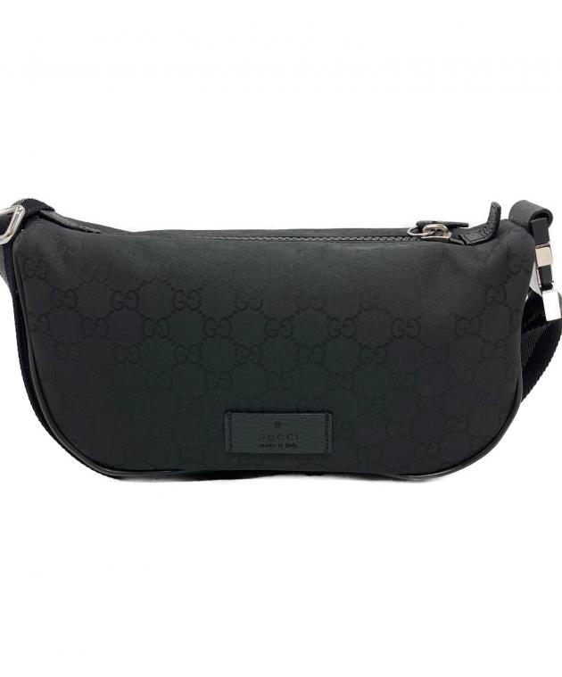 中古・古着通販】GUCCI (グッチ) GGナイロンボディーバッグ ブラック