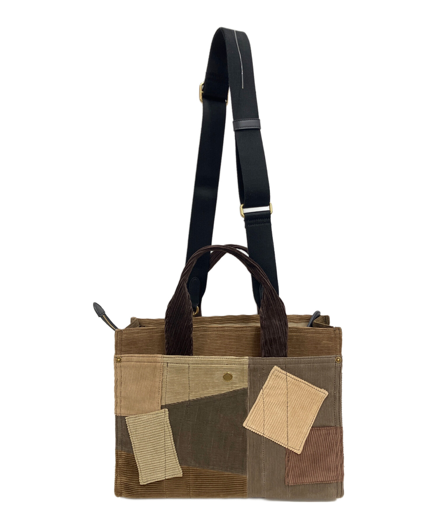 未使用品 COACH カーゴトート 2way パッチワーク コーデュロイ A4 中古
