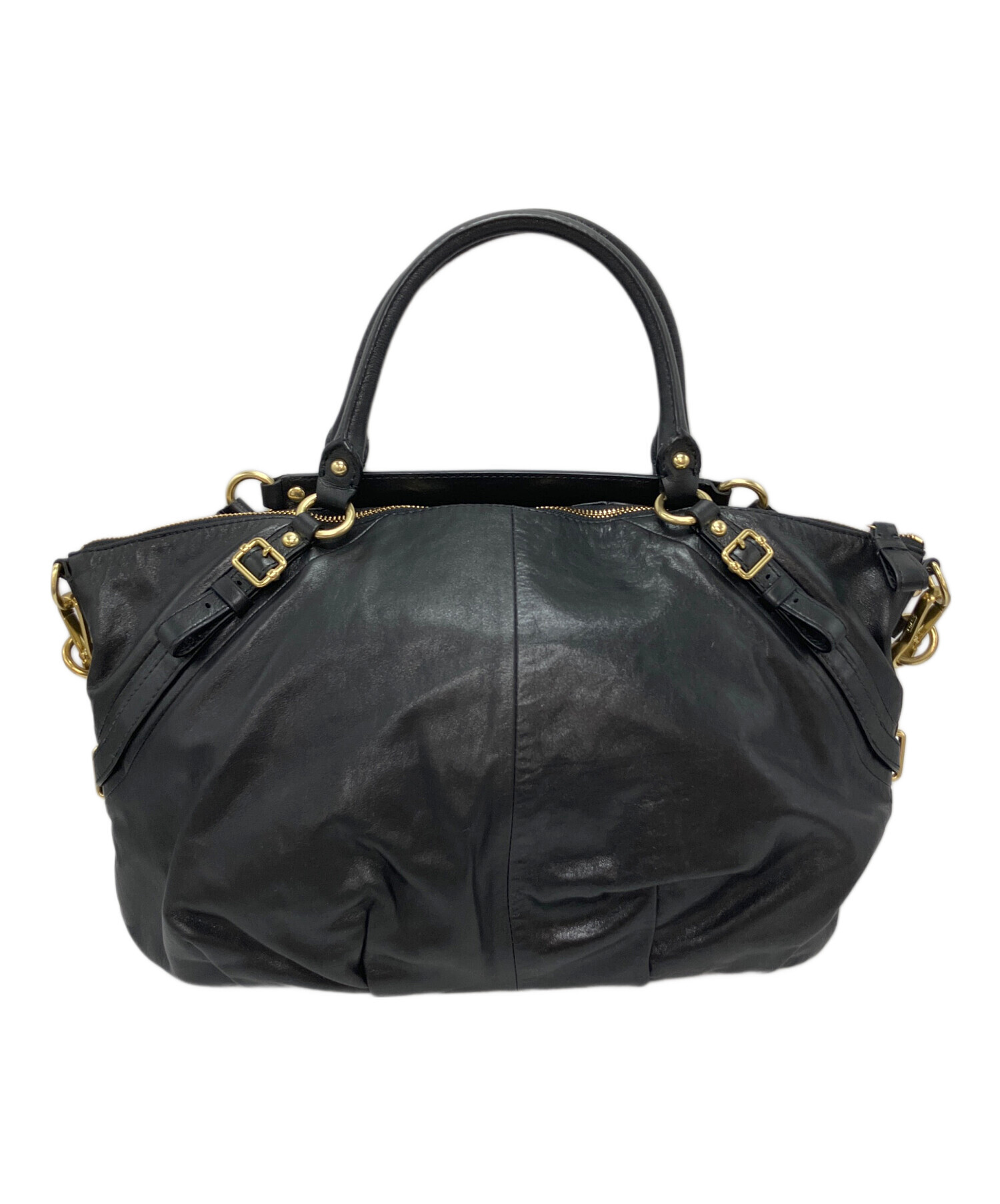 未使用　COACH ブラック ショルダーバッグ 中古・古着通販】COACH (コーチ) ショルダーバッグ ブラック｜ブランド