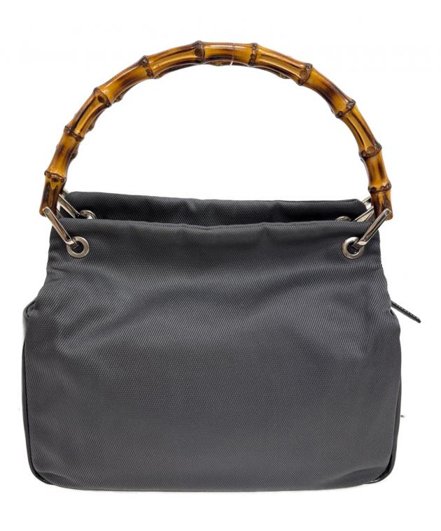 グッチ GUCCI ハンドバッグ 0021016 バンブー ナイロン 黒 バッグ 