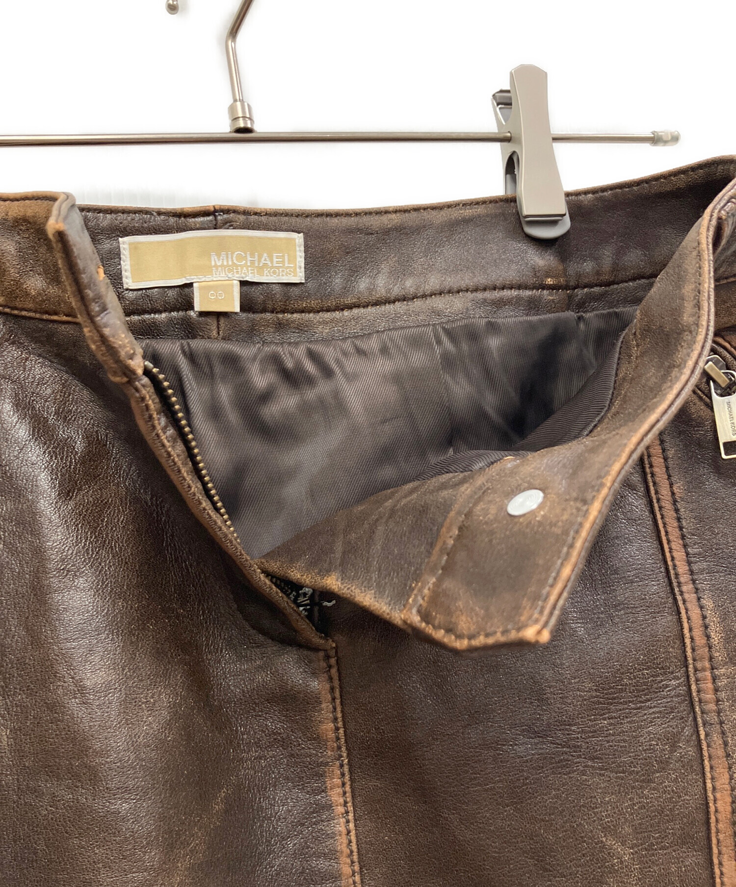 中古・古着通販】MICHAEL KORS (マイケルコース) レザーミニスカート