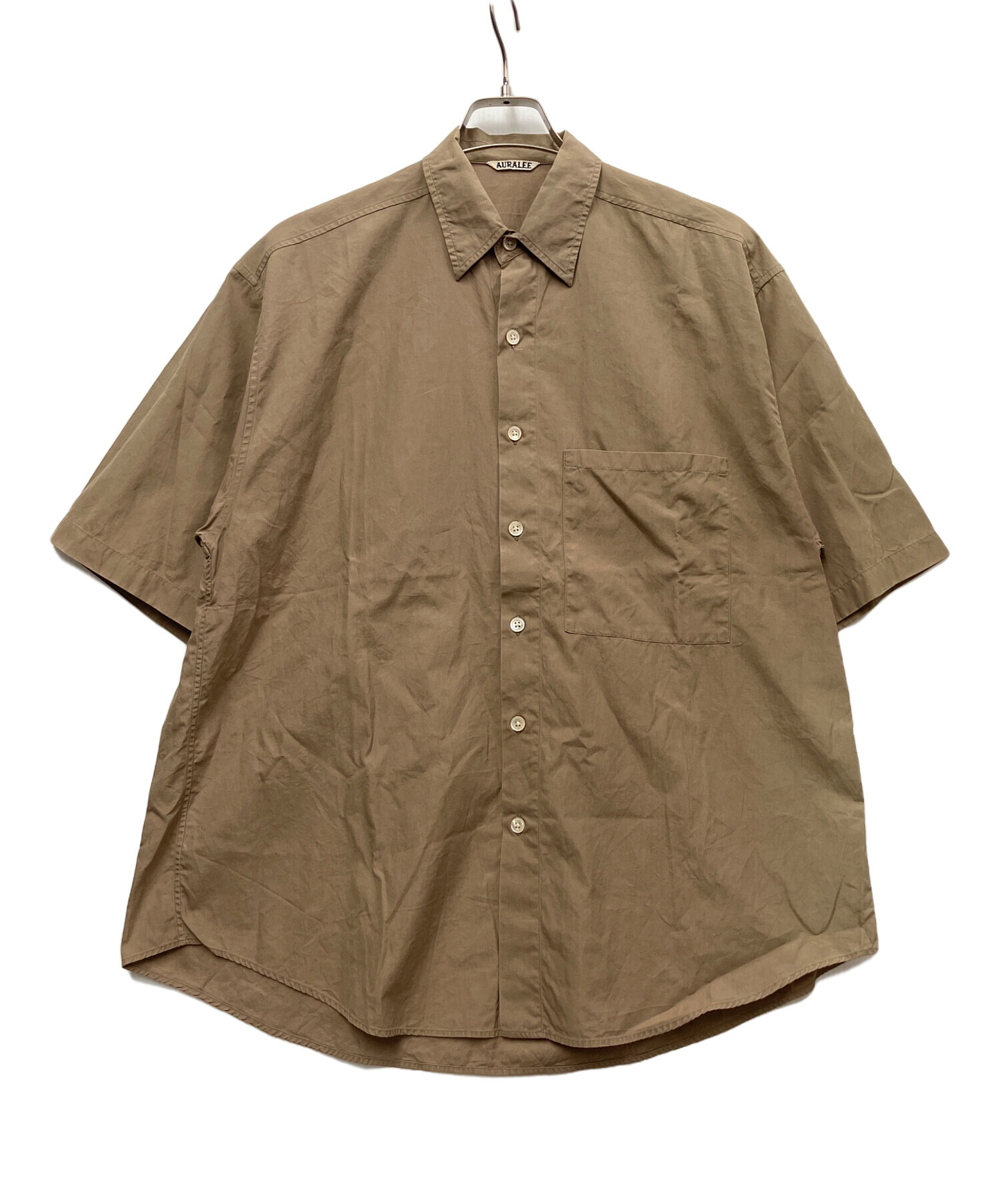 AURALEE ブラウン 半袖シャツ 中古・古着通販】AURALEE (オーラリー) 半袖シャツ ブラウン サイズ:XL