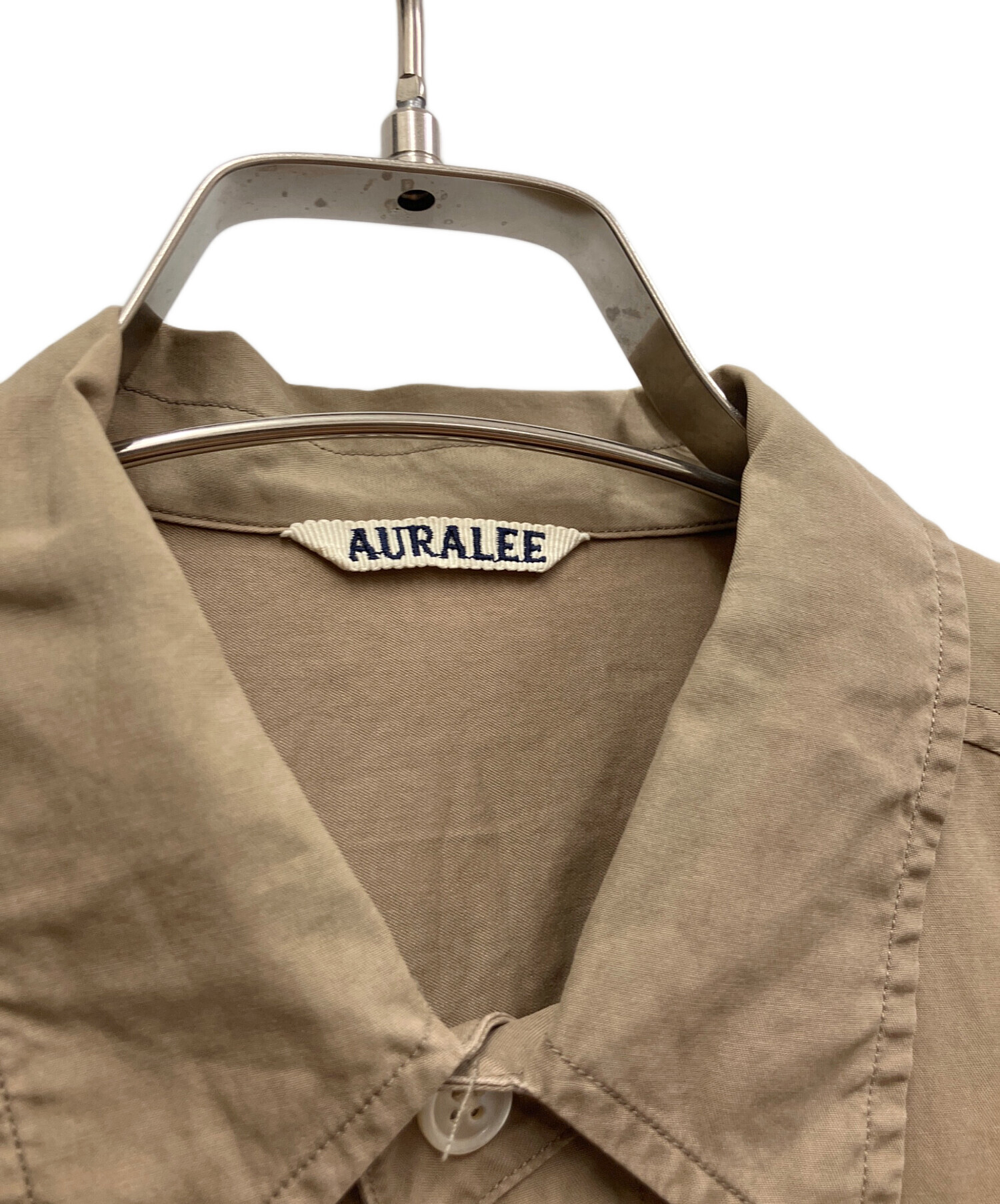 AURALEE 半袖シャツ ライトブラウン 中古・古着通販】AURALEE (オーラリー) 半袖シャツ ブラウン サイズ:XL