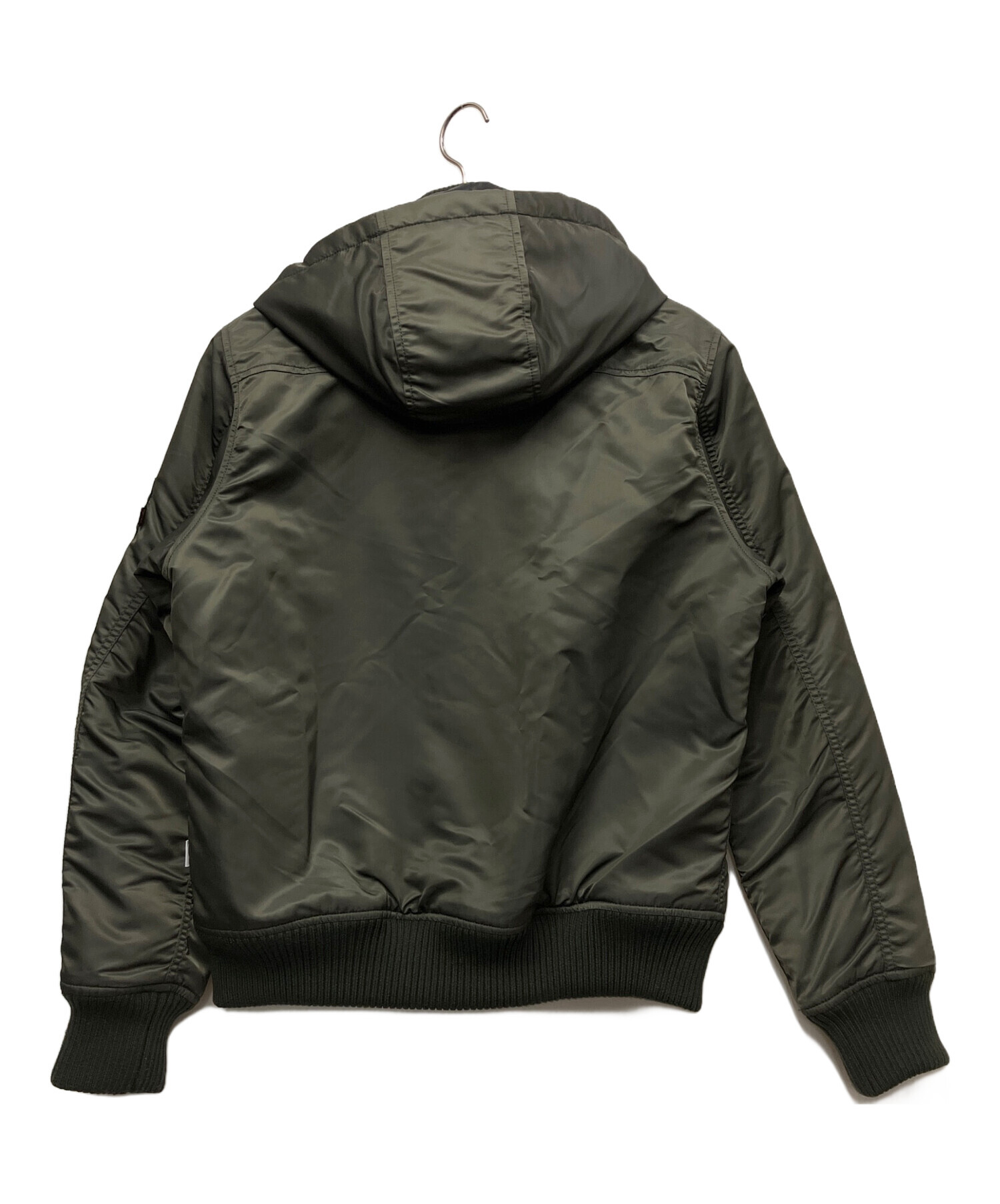 中古・古着通販】ALPHA (アルファ) フーデッドリブジャケット オリーブ