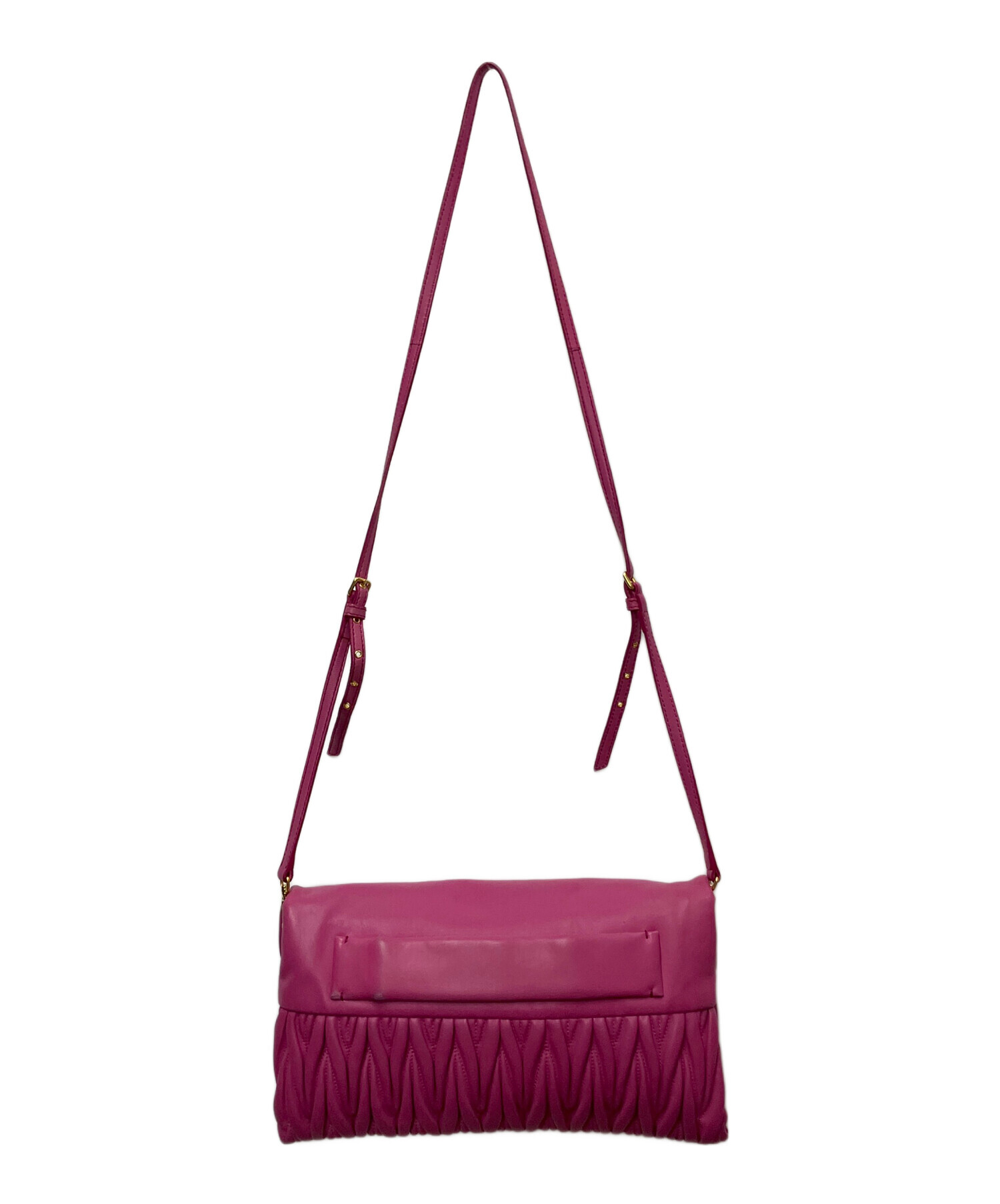 【美品】MIU MIU マテラッセ クラッチバッグ ピンク 中古・古着通販】MIU MIU (ミュウミュウ) マテラッセ2WAYクラッチ