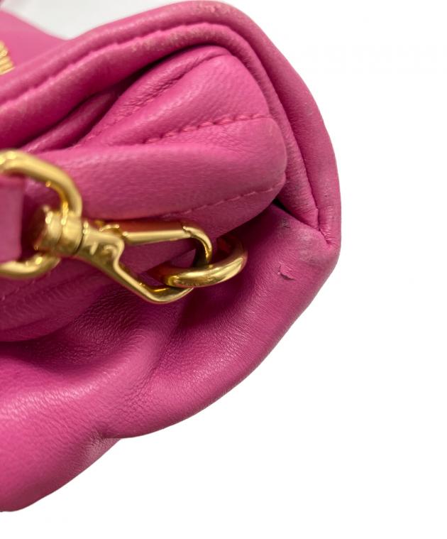 ミュウミュウ クラッチバッグ マテラッセ レザー ショッキングピンク 中古・古着通販】MIU MIU (ミュウミュウ) マテラッセ2WAYクラッチ