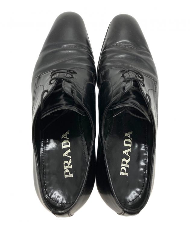 中古・古着通販】PRADA (プラダ) ビジネスシューズ ブラック サイズ:6