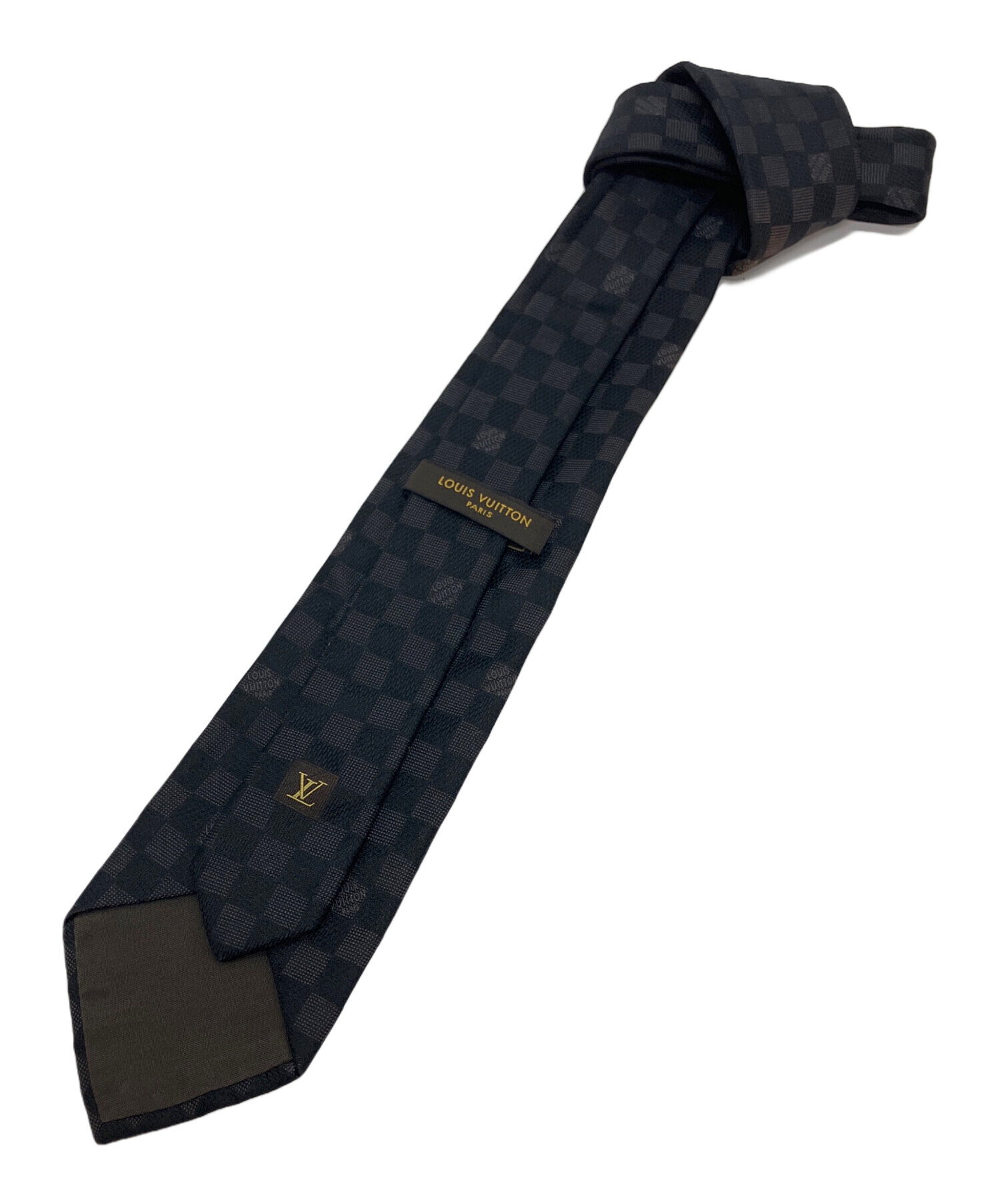 LOUIS VUITTON(ルイヴィトン) ネクタイ 黒 ダミエ 新品未使用 中古・古着通販】LOUIS VUITTON (ルイ ヴィトン) ネクタイ ブラック
