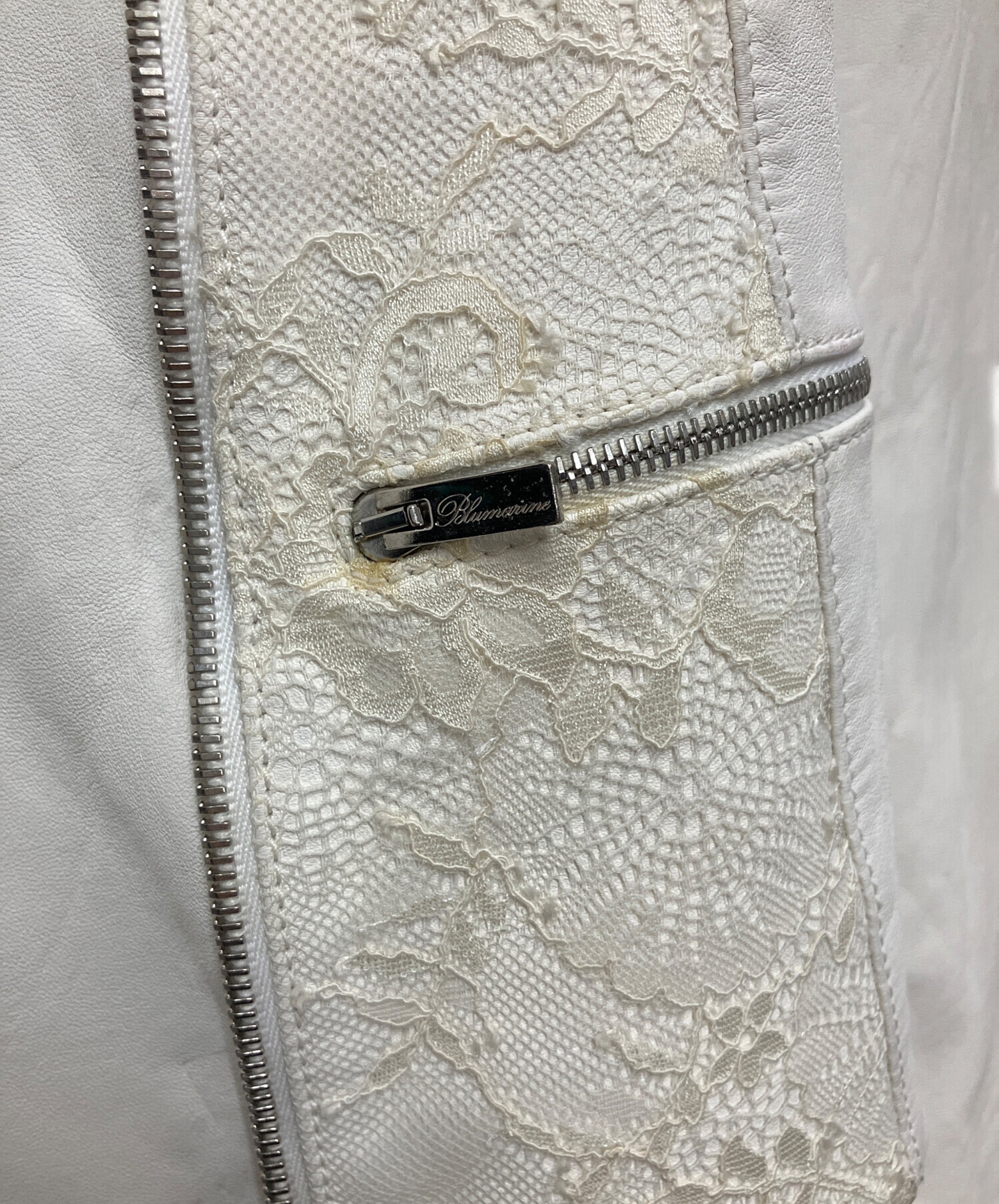 ブルマリンのレザージャケット 中古・古着通販】BLUMARINE (ブルマリン) レースレザージャケット