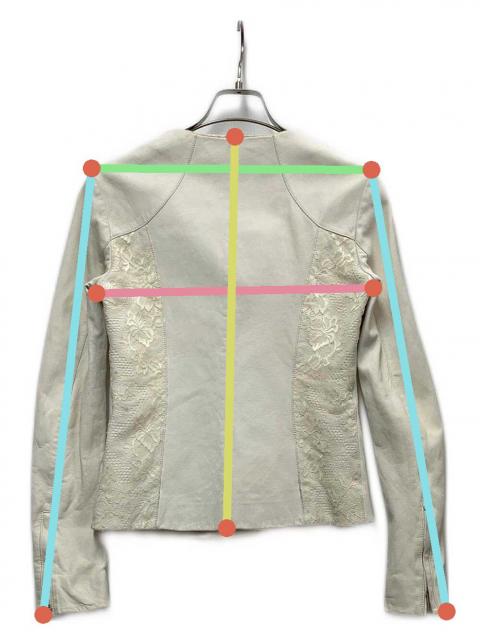 中古・古着通販】BLUMARINE (ブルマリン) レースレザージャケット
