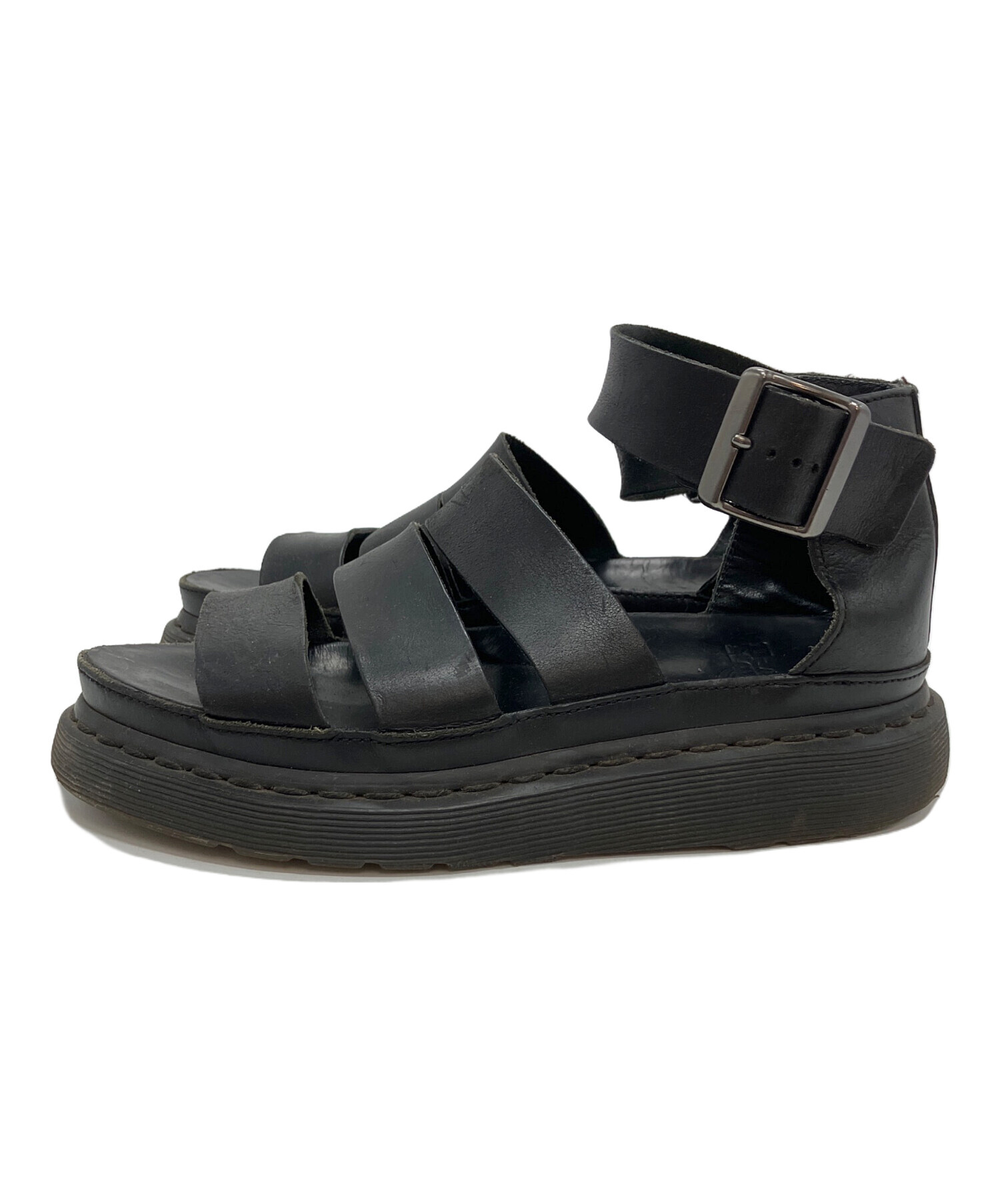 試着のみ　箱付き　Dr. Martens レザー ストラップサンダル ブラック 中古・古着通販】Dr.Martens (ドクターマーチン) レザーストラップ