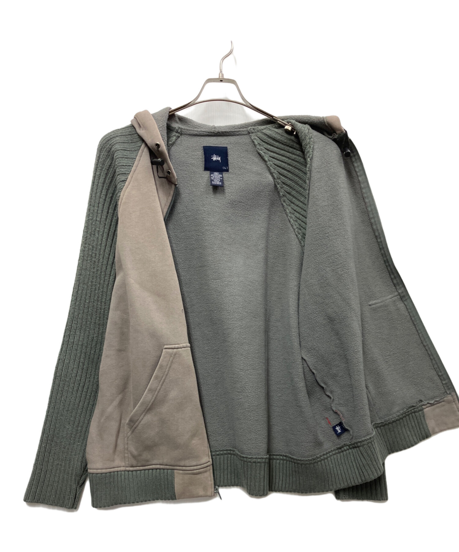 中古・古着通販】stussy (ステューシー) ジップパーカー グレー サイズ