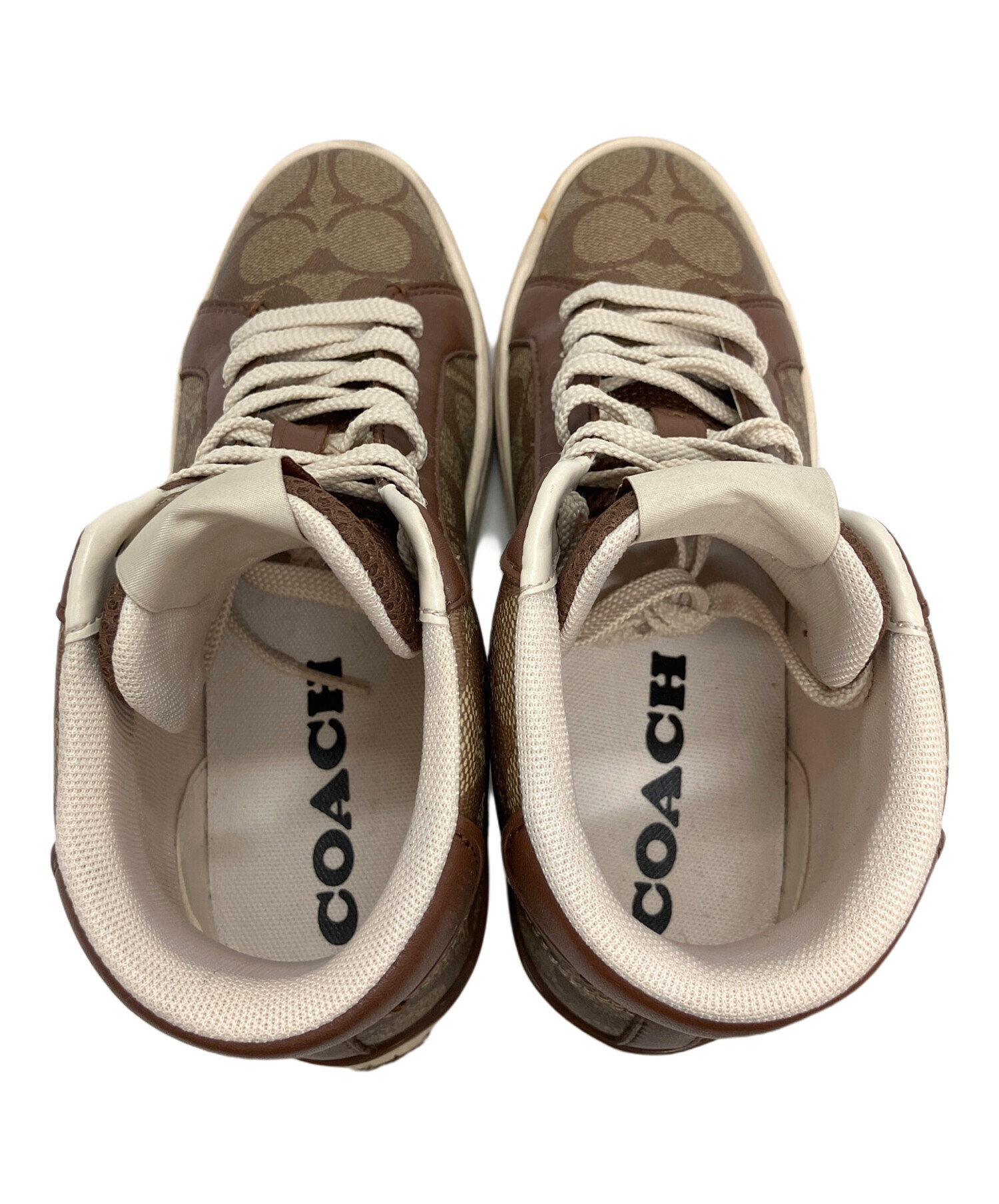 中古・古着通販】COACH (コーチ) ハイカットスニーカー ブラウン 