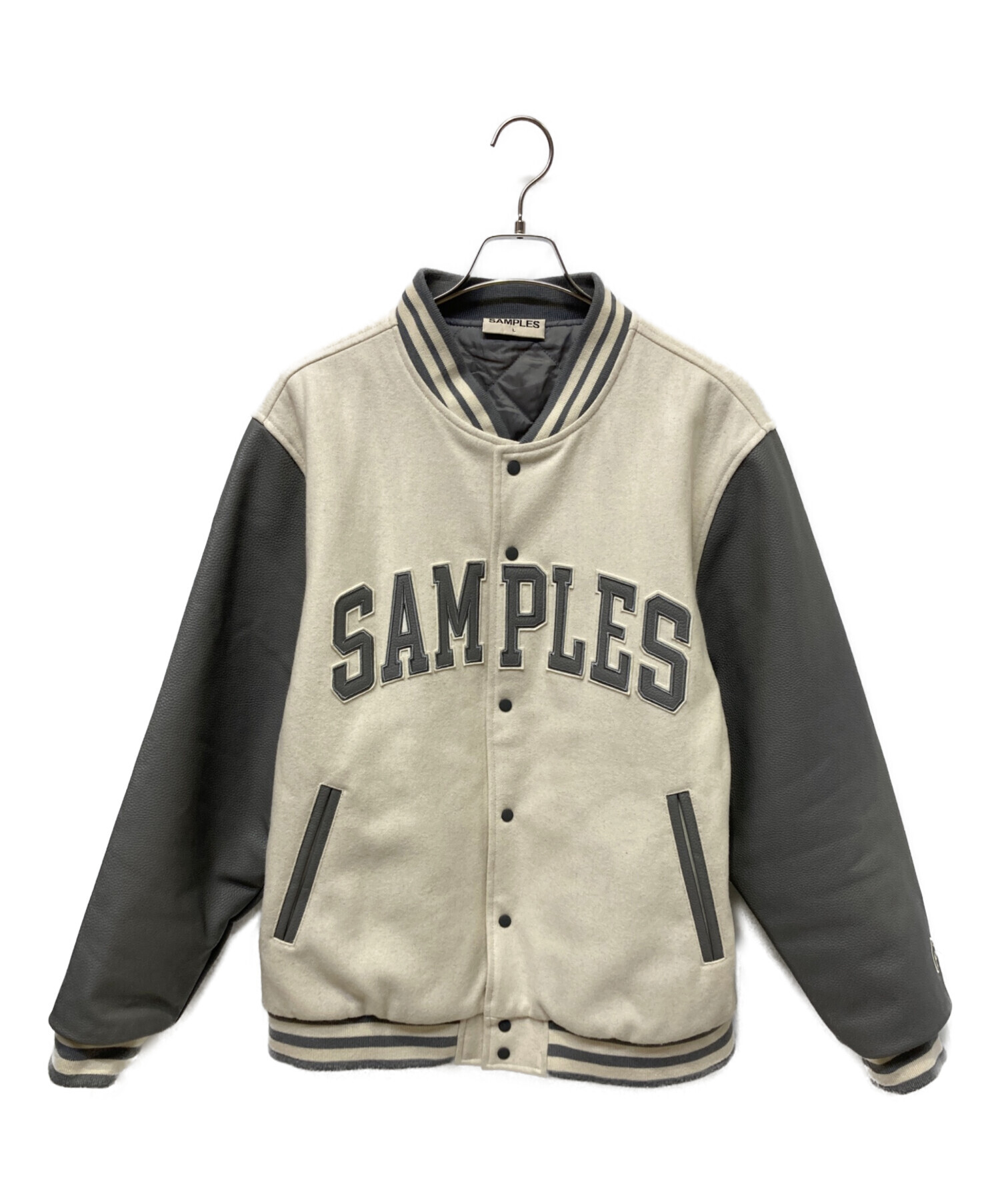 中古・古着通販】SAMPLES (サンプルズ) 袖革スタジャン グレー