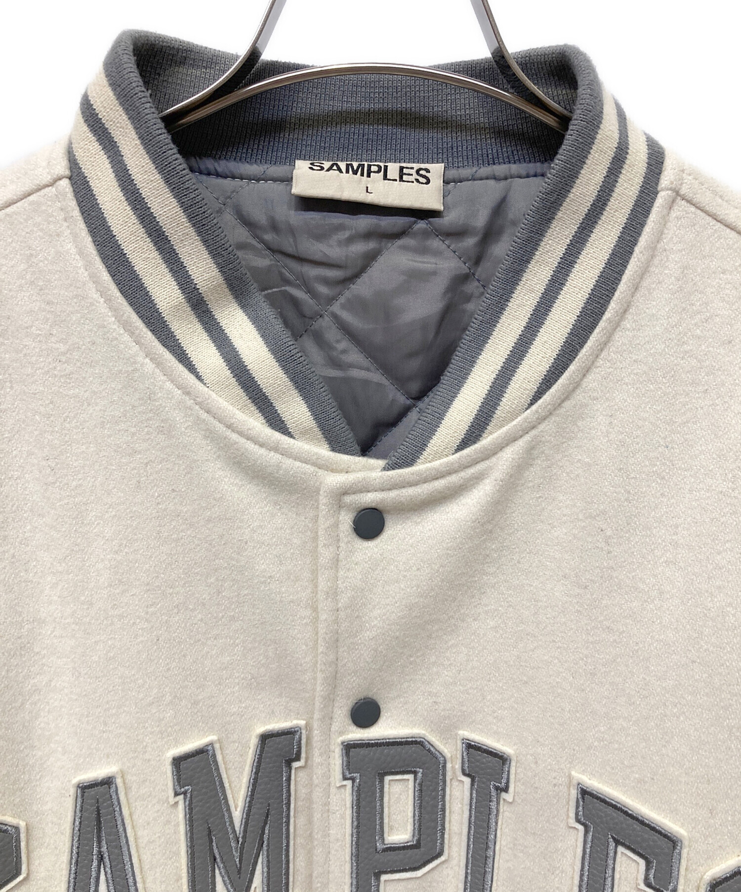 中古・古着通販】SAMPLES (サンプルズ) 袖革スタジャン グレー
