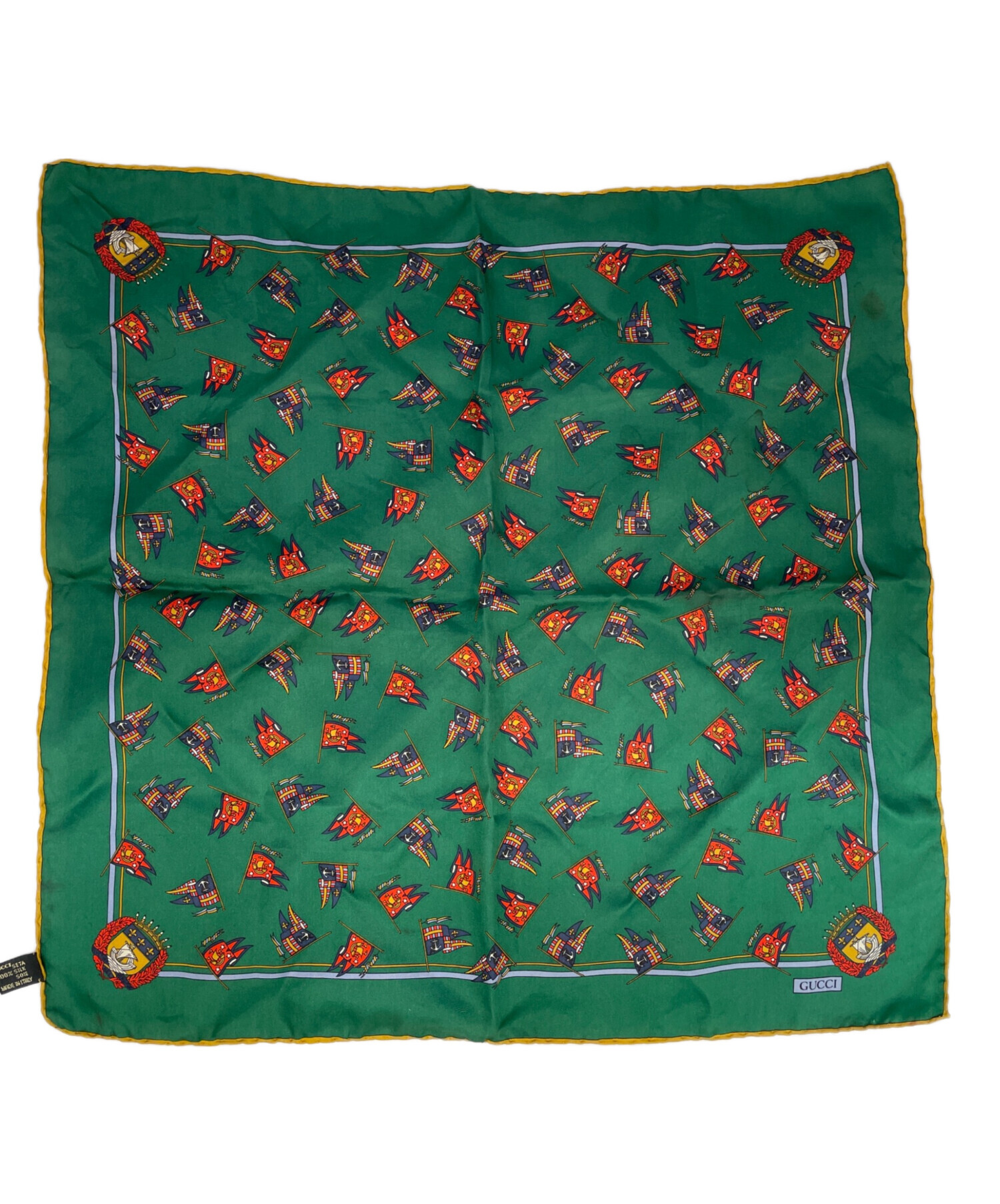 中古・古着通販】GUCCI (グッチ) シルクスカーフ グリーン｜ブランド 