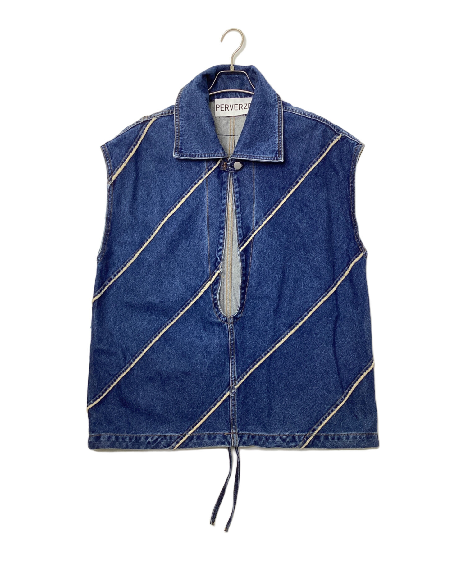 【美品】PERVERZE パーバーズ デニムベスト 中古・古着通販】PERVERZE (パーバーズ) デニムジャンパーベスト
