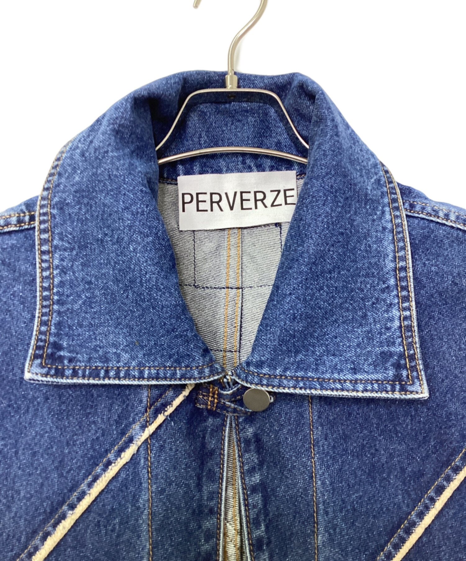 【新品未使用】PERVERZE パーバーズ　デニム　ベスト フリーサイズ 中古・古着通販】PERVERZE (パーバーズ) デニムジャンパーベスト