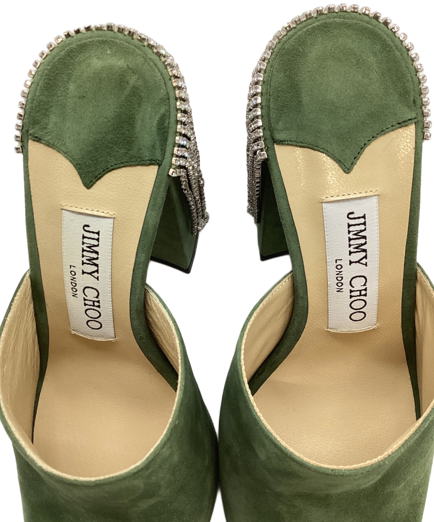 【美中古品】jimmy choo ジミーチュウ　グリーンパンプス　スエード 中古・古着通販】JIMMY CHOO (ジミーチュウ) スウェードパンプス