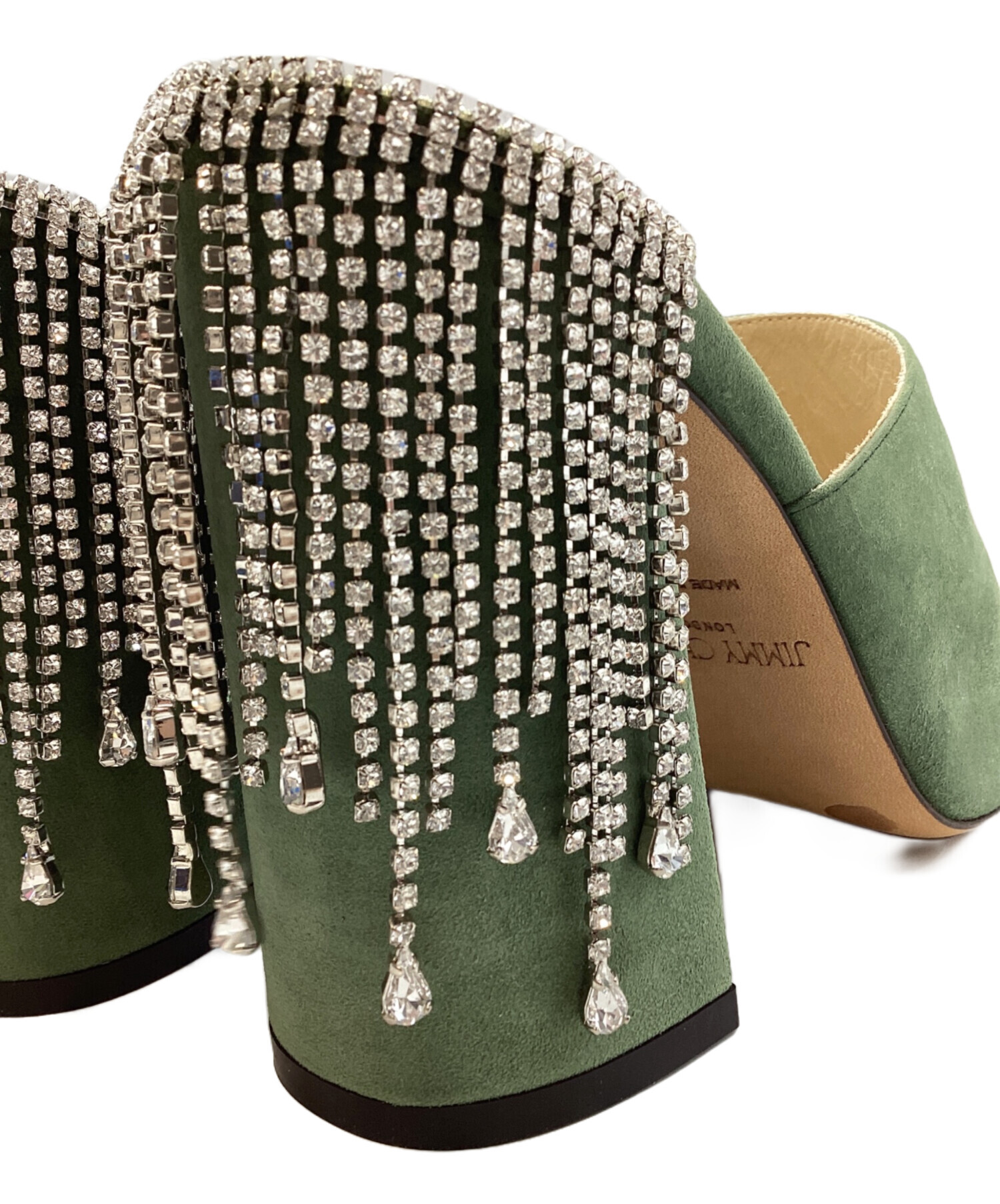 【美中古品】jimmy choo ジミーチュウ　グリーンパンプス　スエード 中古・古着通販】JIMMY CHOO (ジミーチュウ) スウェードパンプス