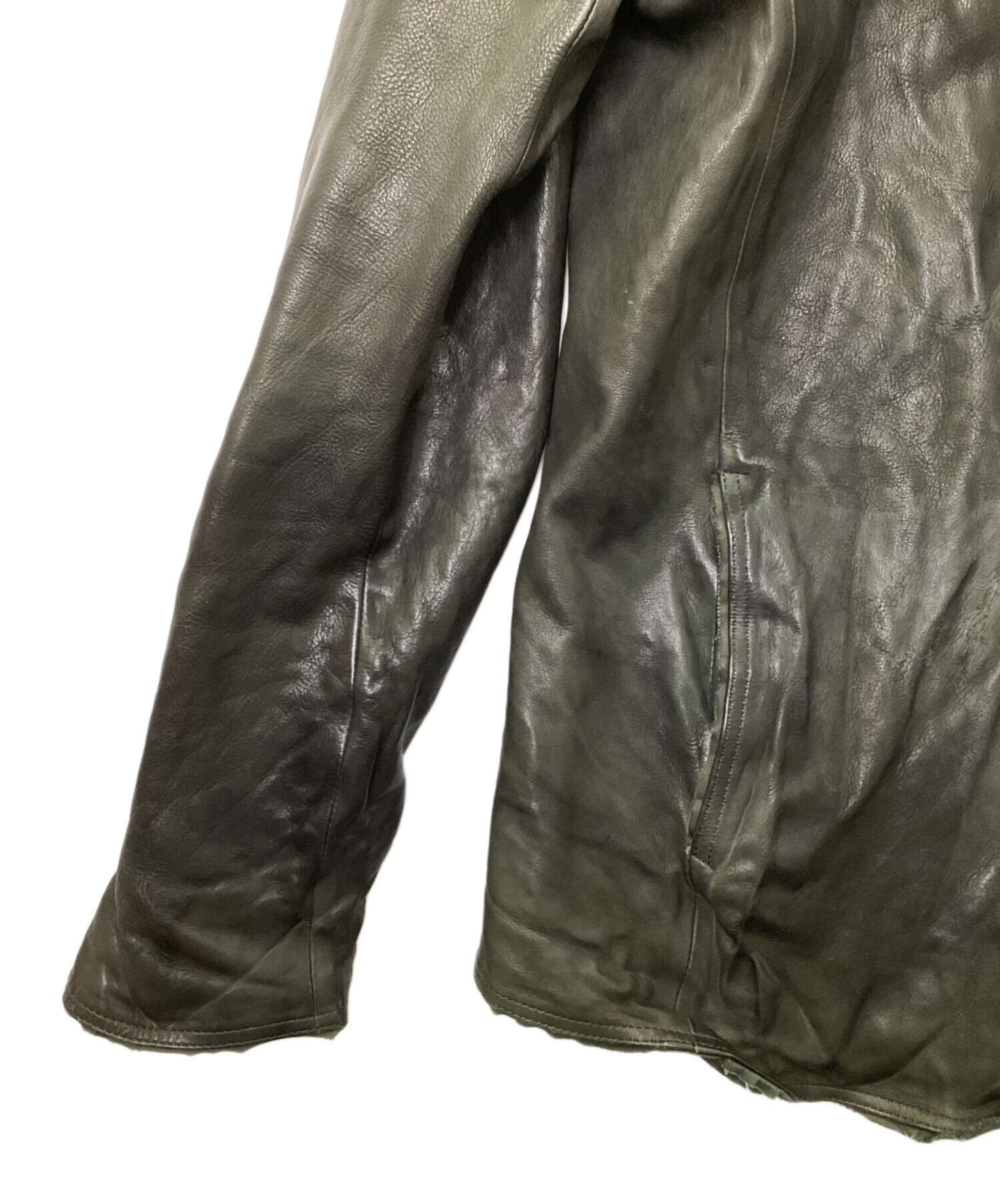 中古・古着通販】DHYANA (ディアーナ) レザージャケット ブラック 