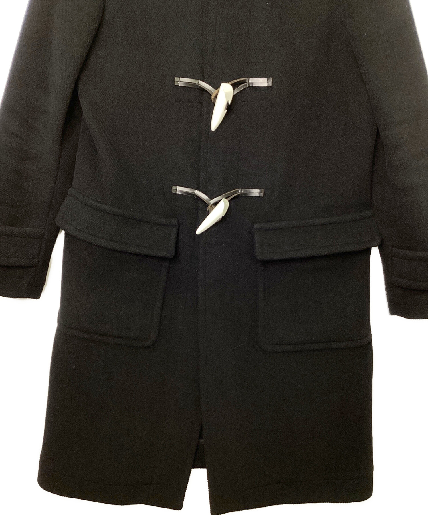 中古・古着通販】HYKE (ハイク) ダッフルコート ブラック×ホワイト